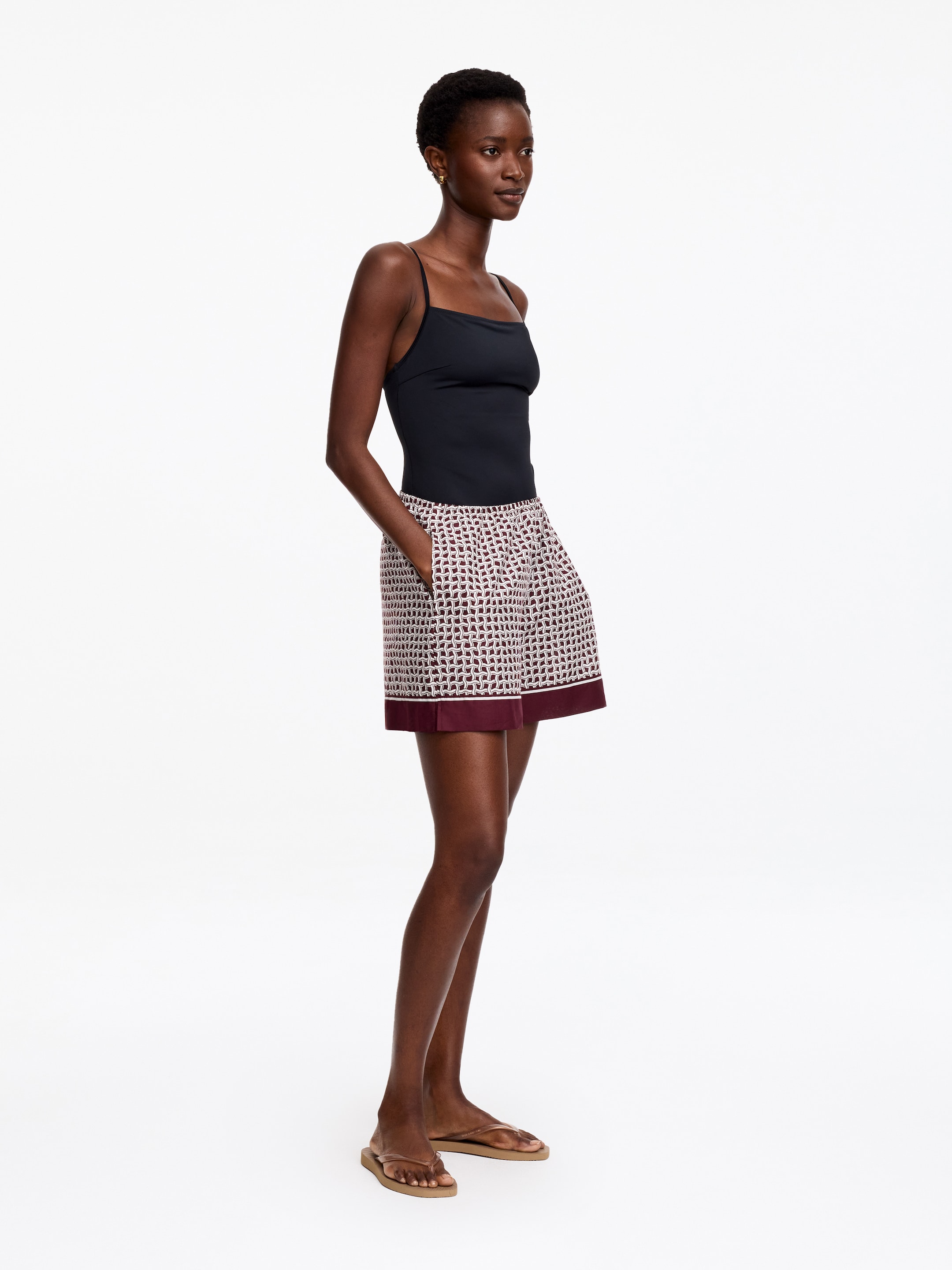 Lyocell Blend Shorts - Dark red - Regular fit - Women - StillMedia/Lookbook - 2