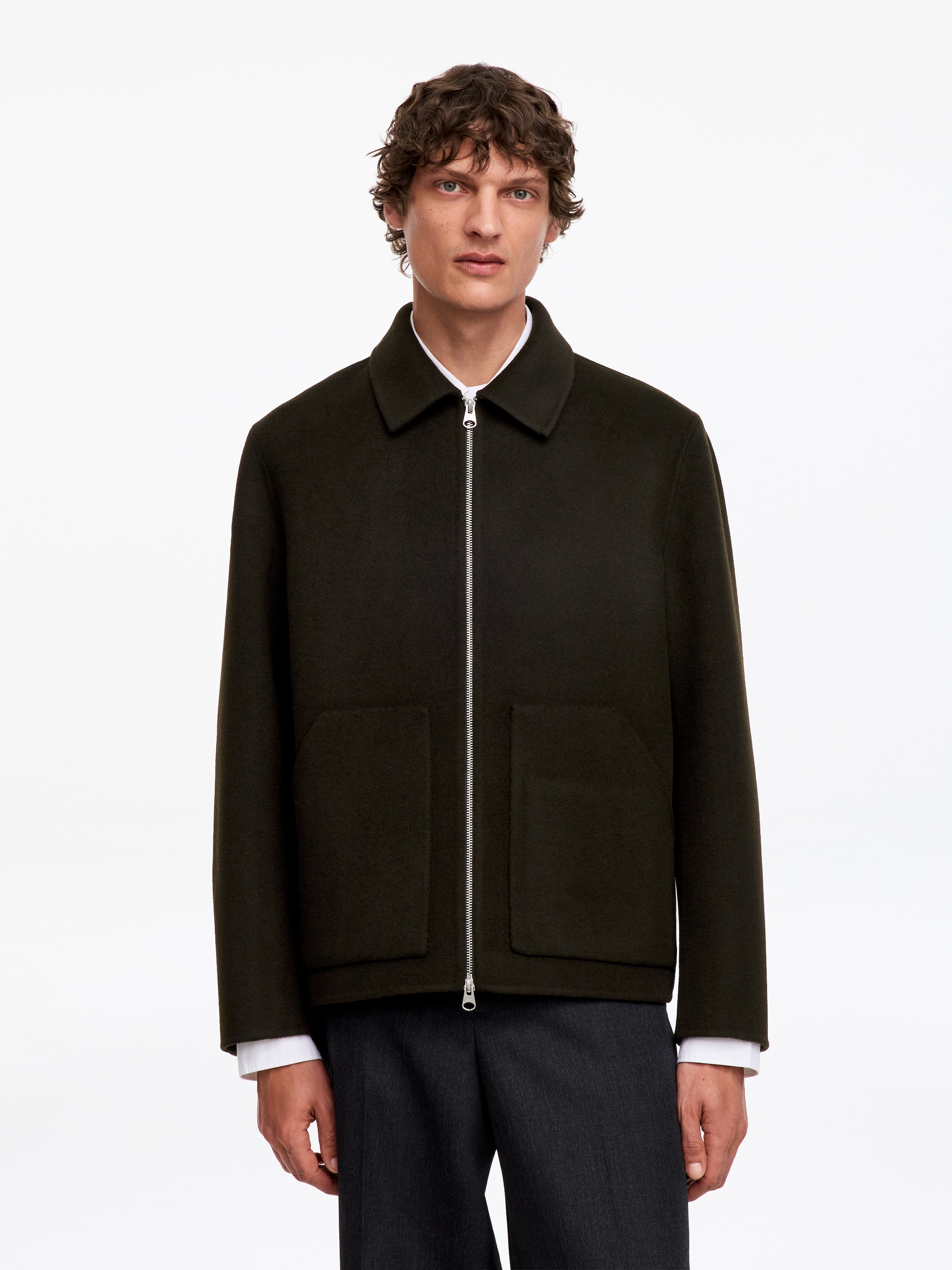 Double-Face Wool Blend Jacket - Dark Green - Regular fit - Men - StillMedia/Lookbook - 3