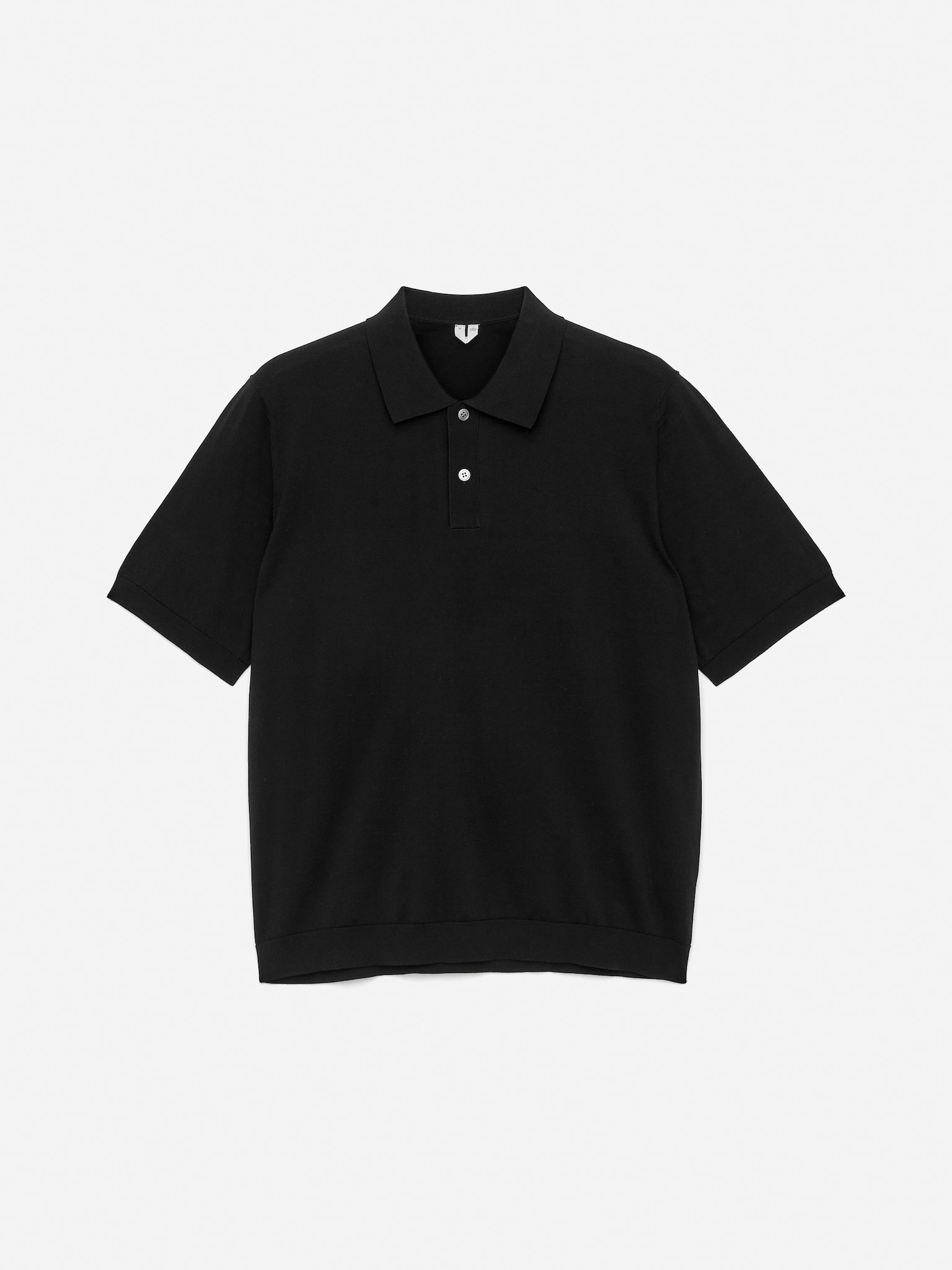 Polo en soie et coton - Noir/Vert kaki - 2