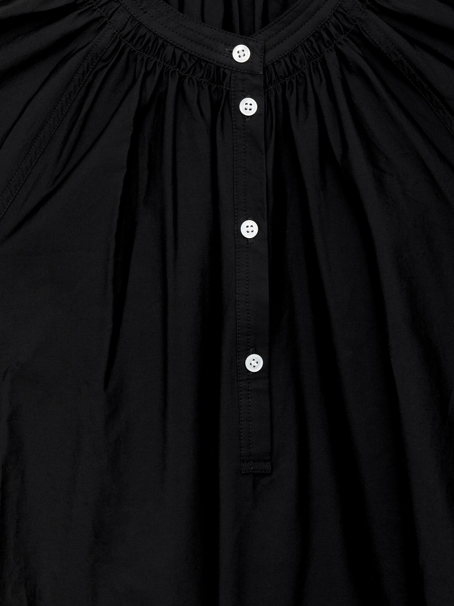 Cotton Midi Dress - Black - 7