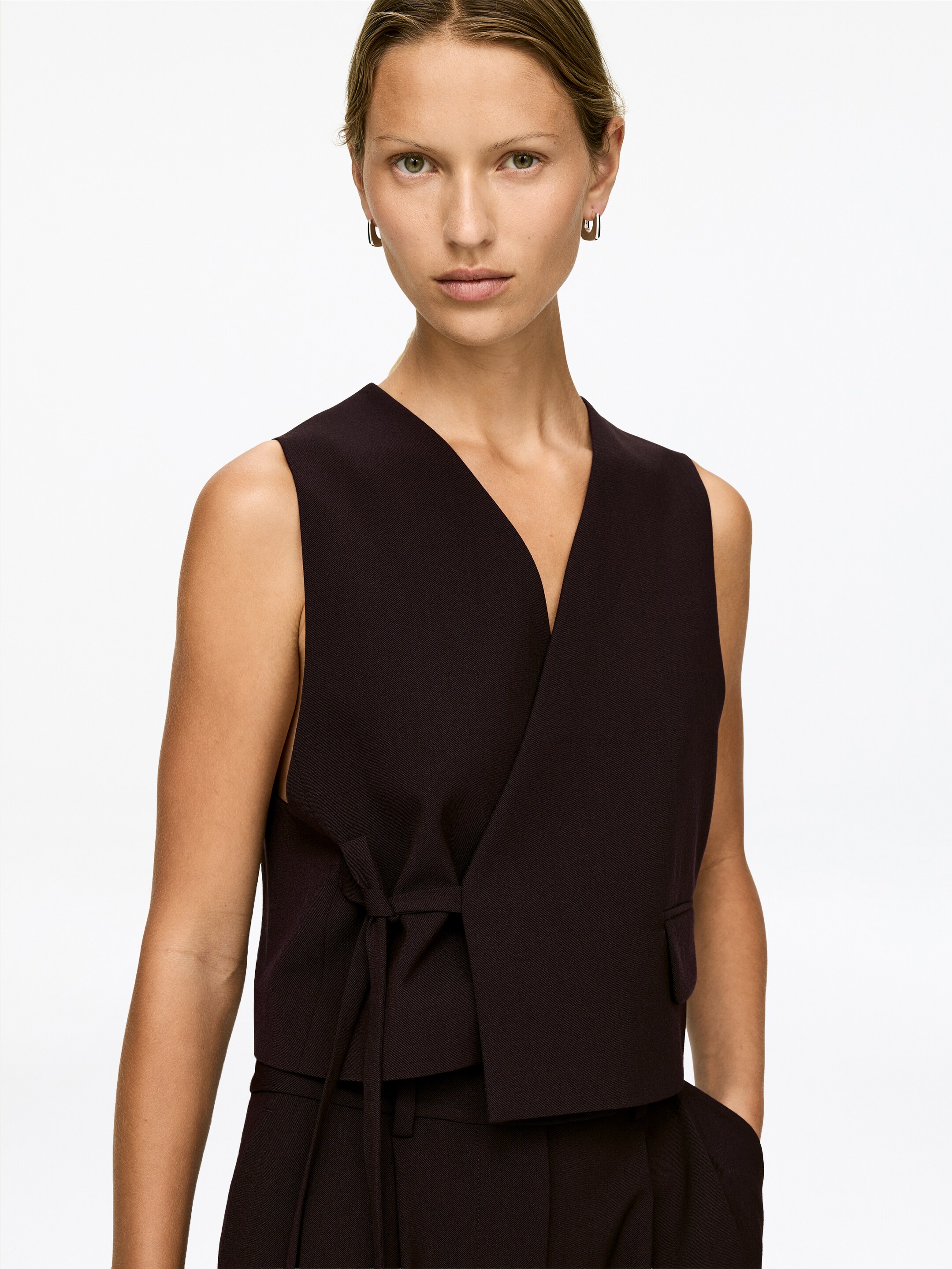 Agrandir l'image: Gilet raccourci - Marron foncé - FEMME | H&M FR 2