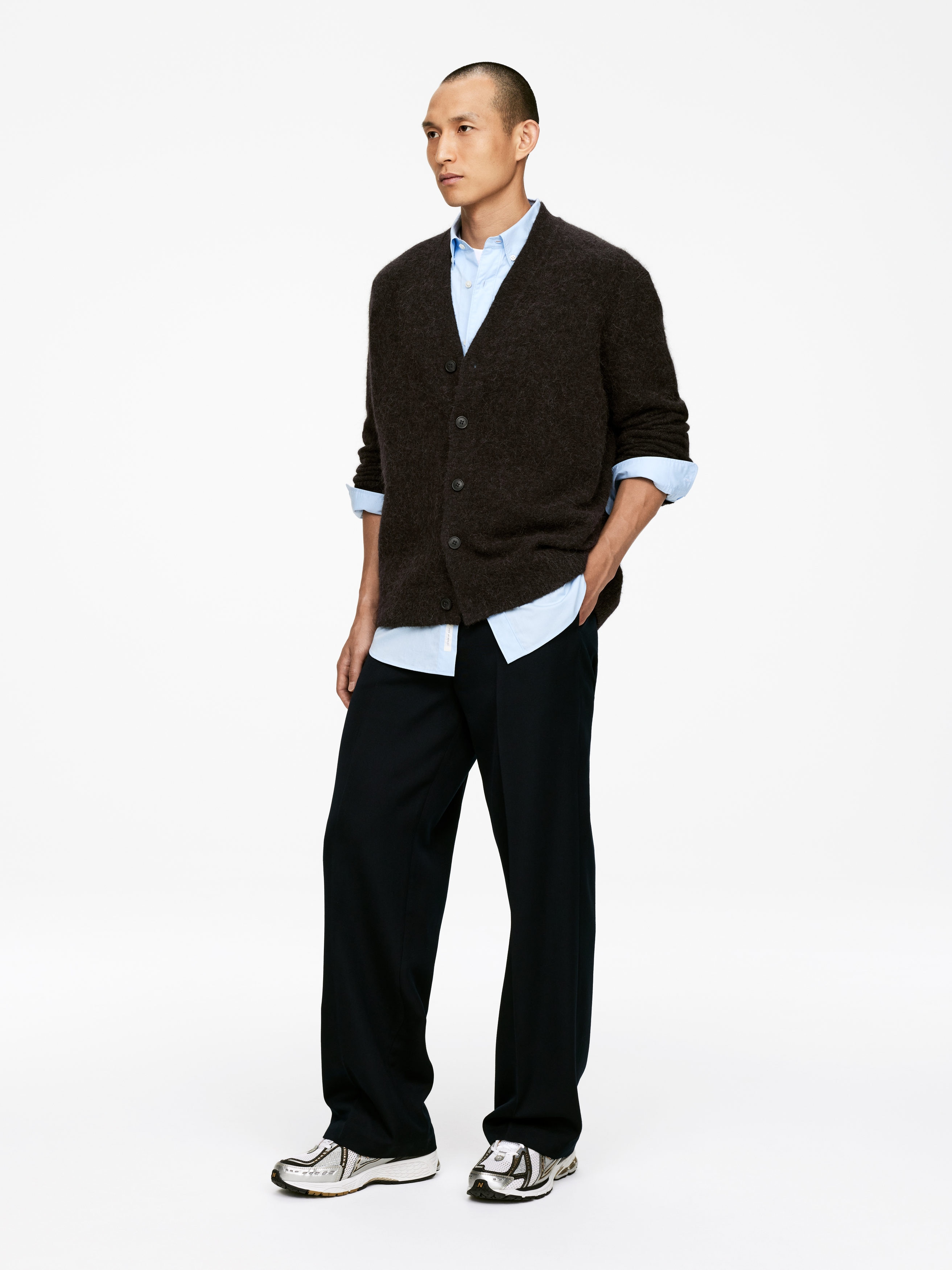 Wool-Alpaca Blend Cardigan - Brown - Relaxed fit - Men - StillMedia/Lookbook - 6