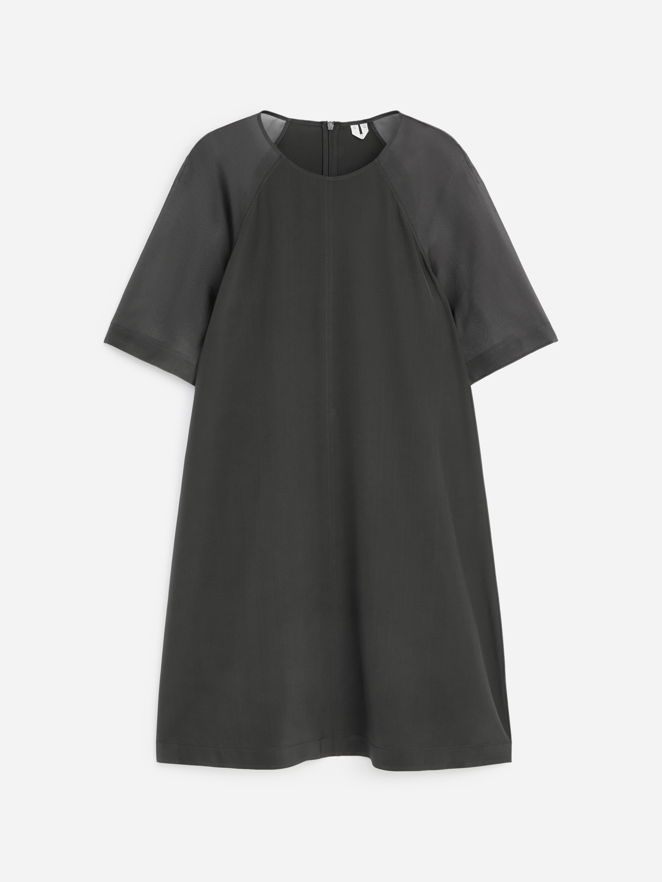 Vestido t-shirt de seda-Cinzento escuro