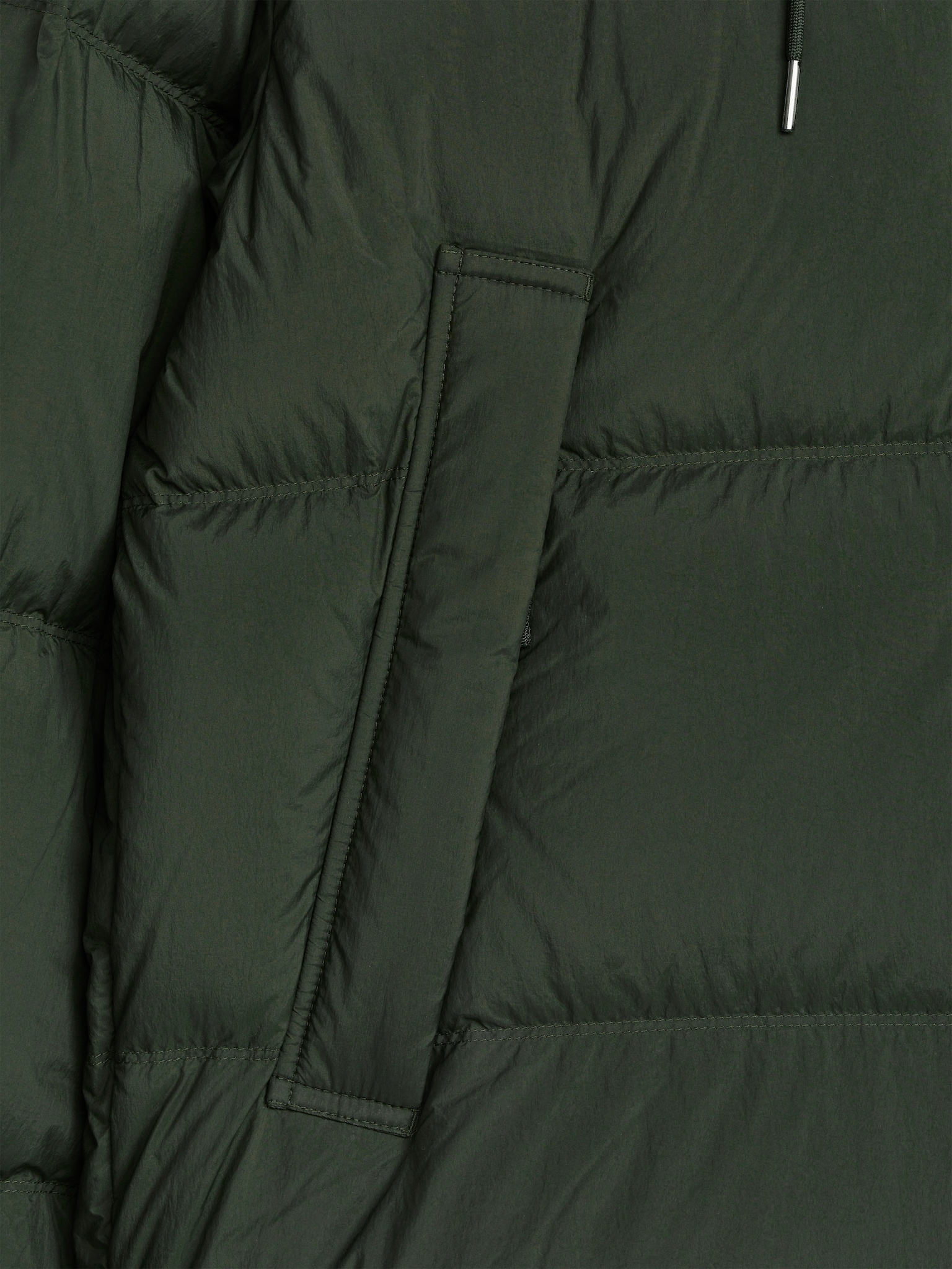 Pufferjacka, Upcycled Down - Mörkgrön/Svart - 6