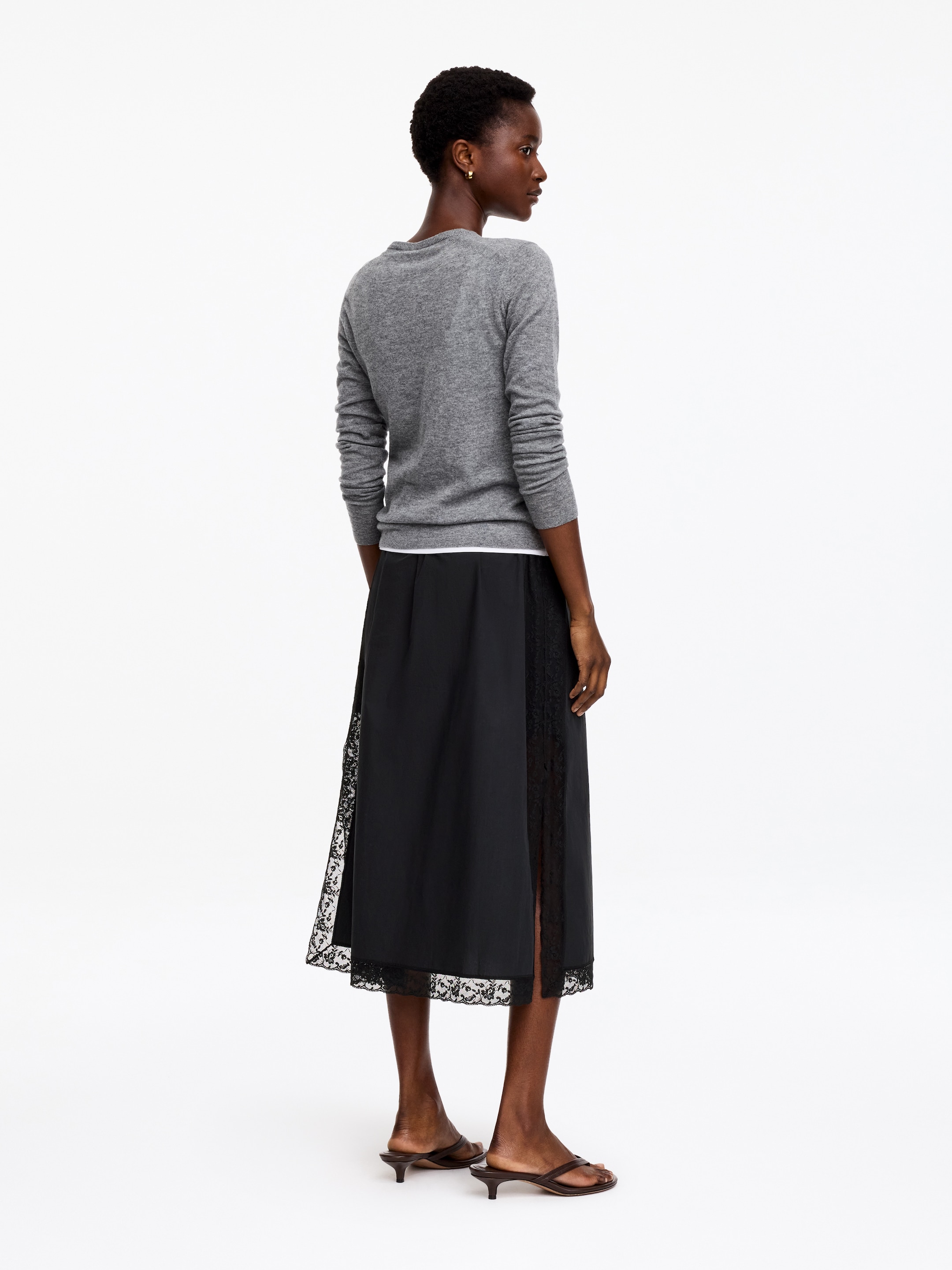 Lace Edge Skirt - Black - Regular fit - Women - StillMedia/Lookbook - 5