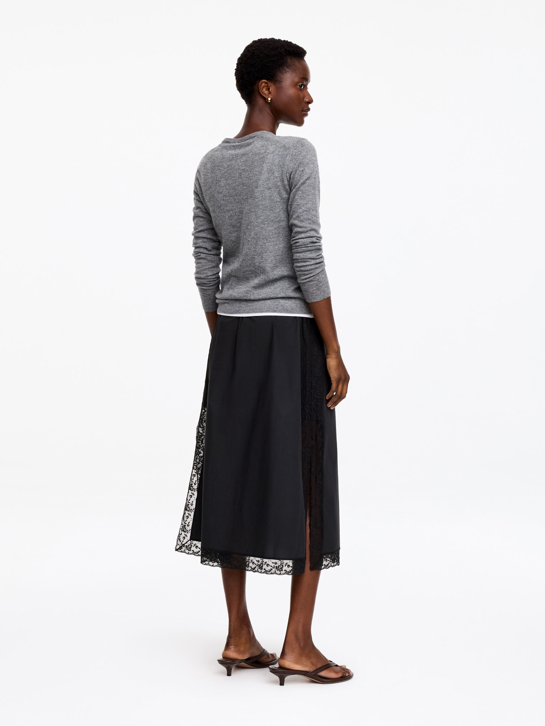 Lace Edge Skirt - Black - Regular fit - Women - StillMedia/Lookbook - 5