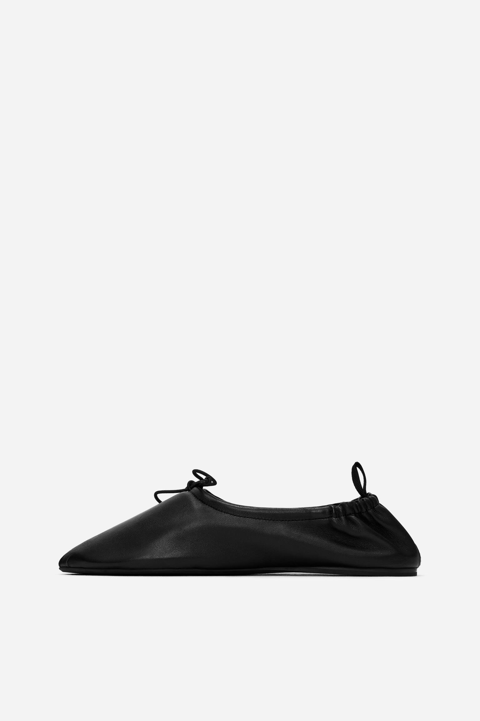 Sportieve leren ballerina's - Zwart - 8