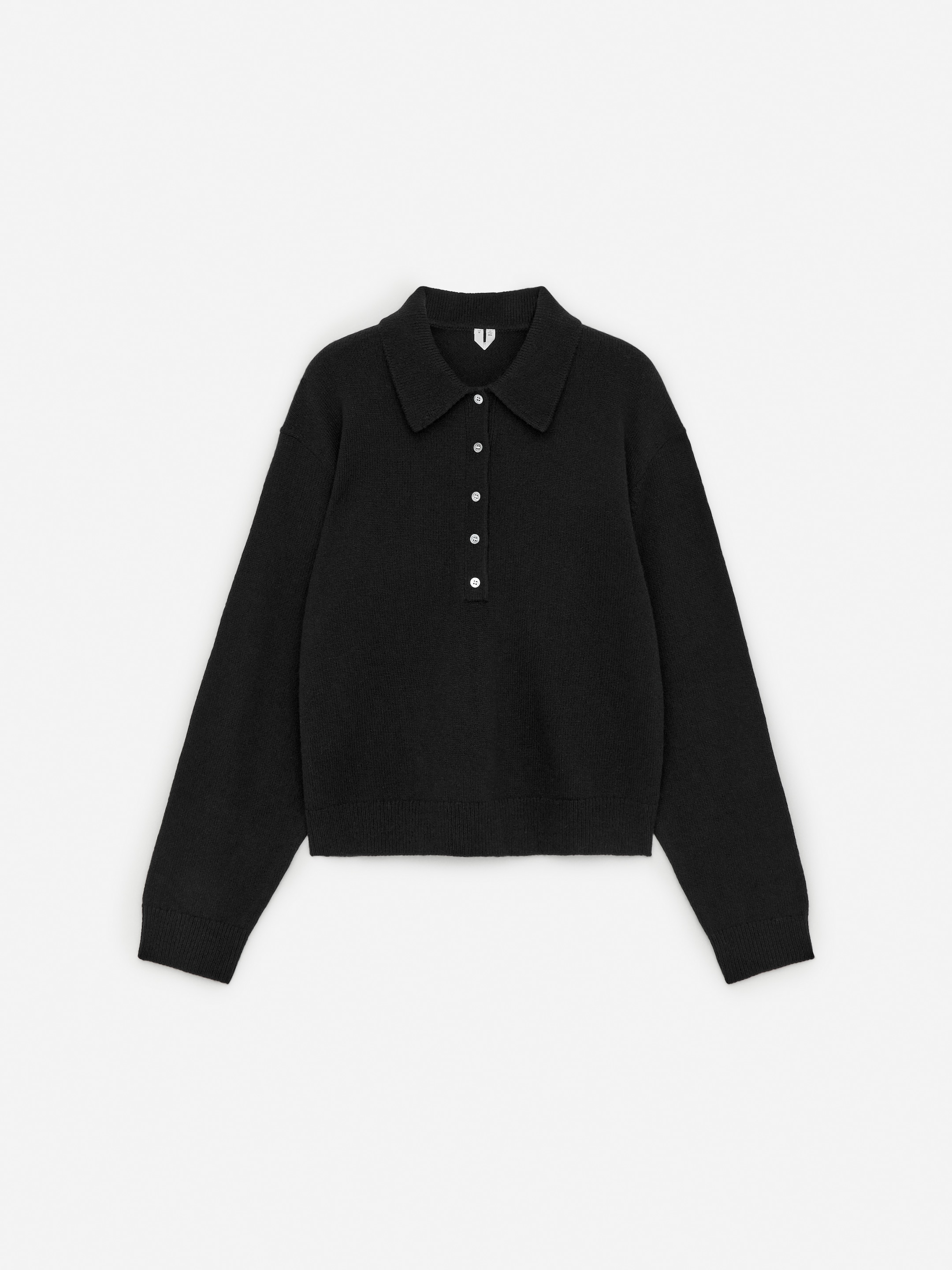 Wełniany sweter polo - Czarny - Luźny fason - Women - StillMedia/DescriptiveStillLife - 2