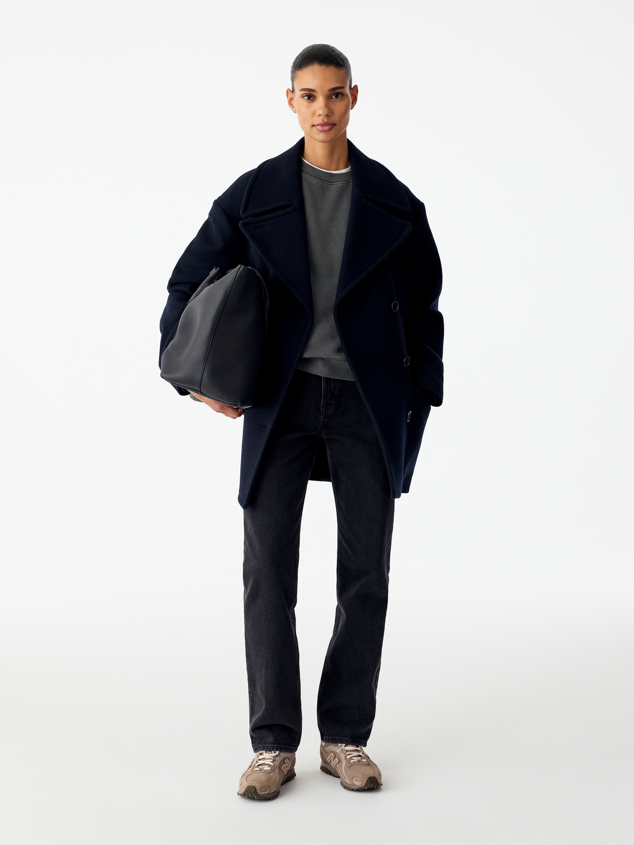 Cotton terry sweatshirt - Black - Regular fit - women - StillMedia/Lookbook - 3