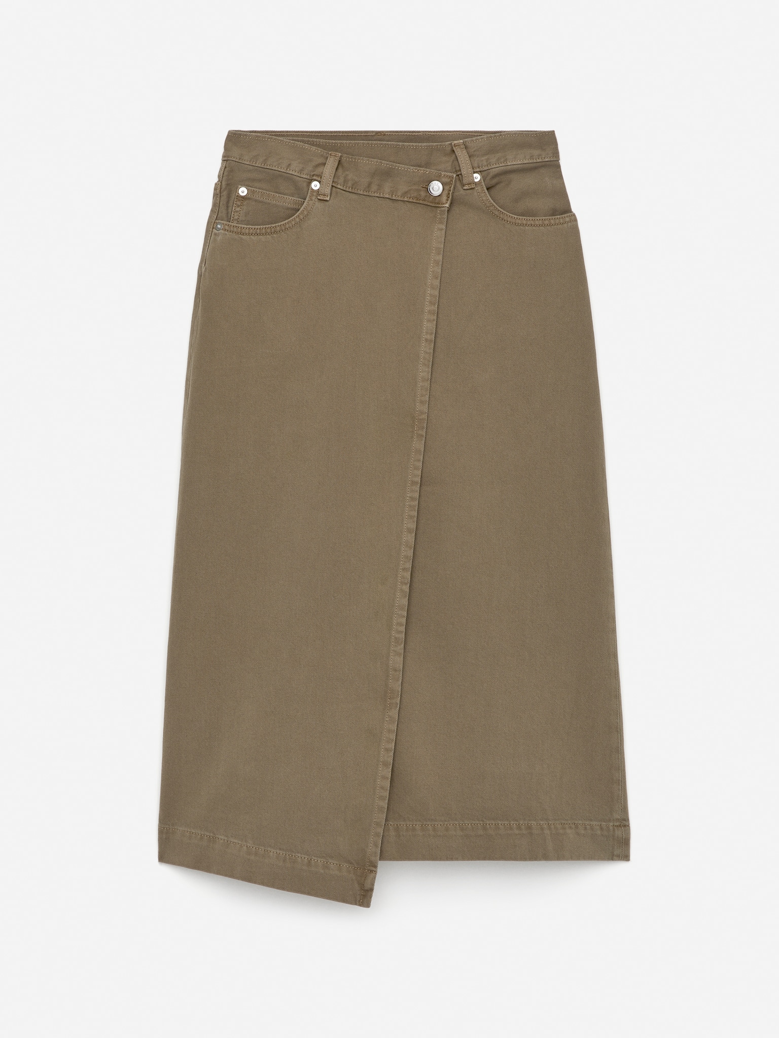 Falda cruzada denim - Verde caqui/Blanco/Azul