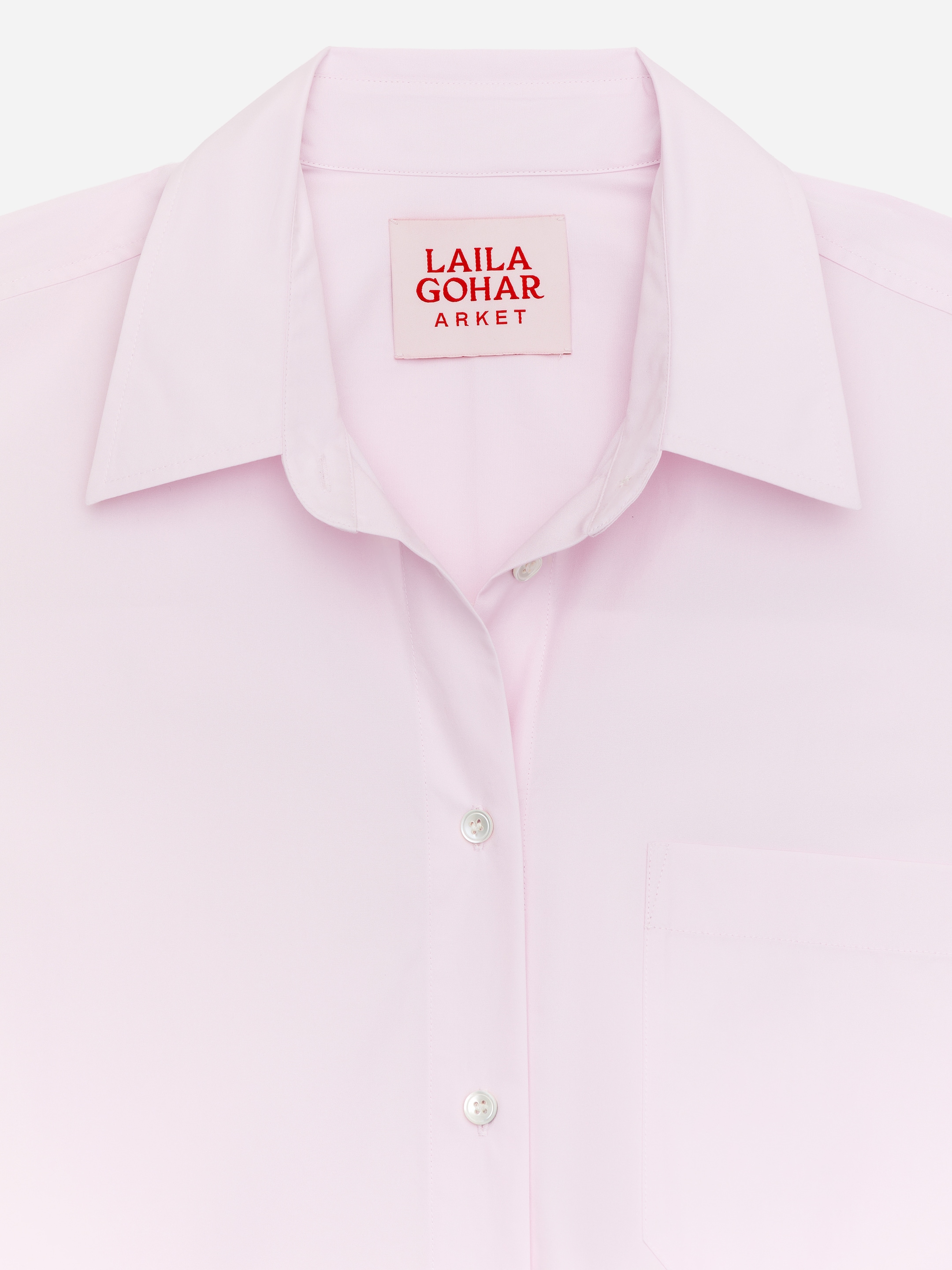 ARKET and Laila Gohar Button-Back Shirt - Light Pink - Loose fit - Women - StillMedia/DescriptiveDetail - 1