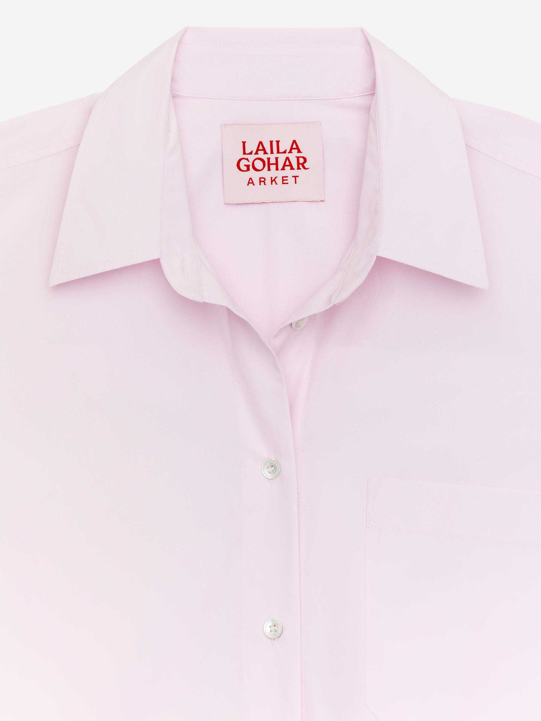 ARKET and Laila Gohar Button-Back Shirt - Light Pink - Loose fit - Women - StillMedia/DescriptiveDetail - 1