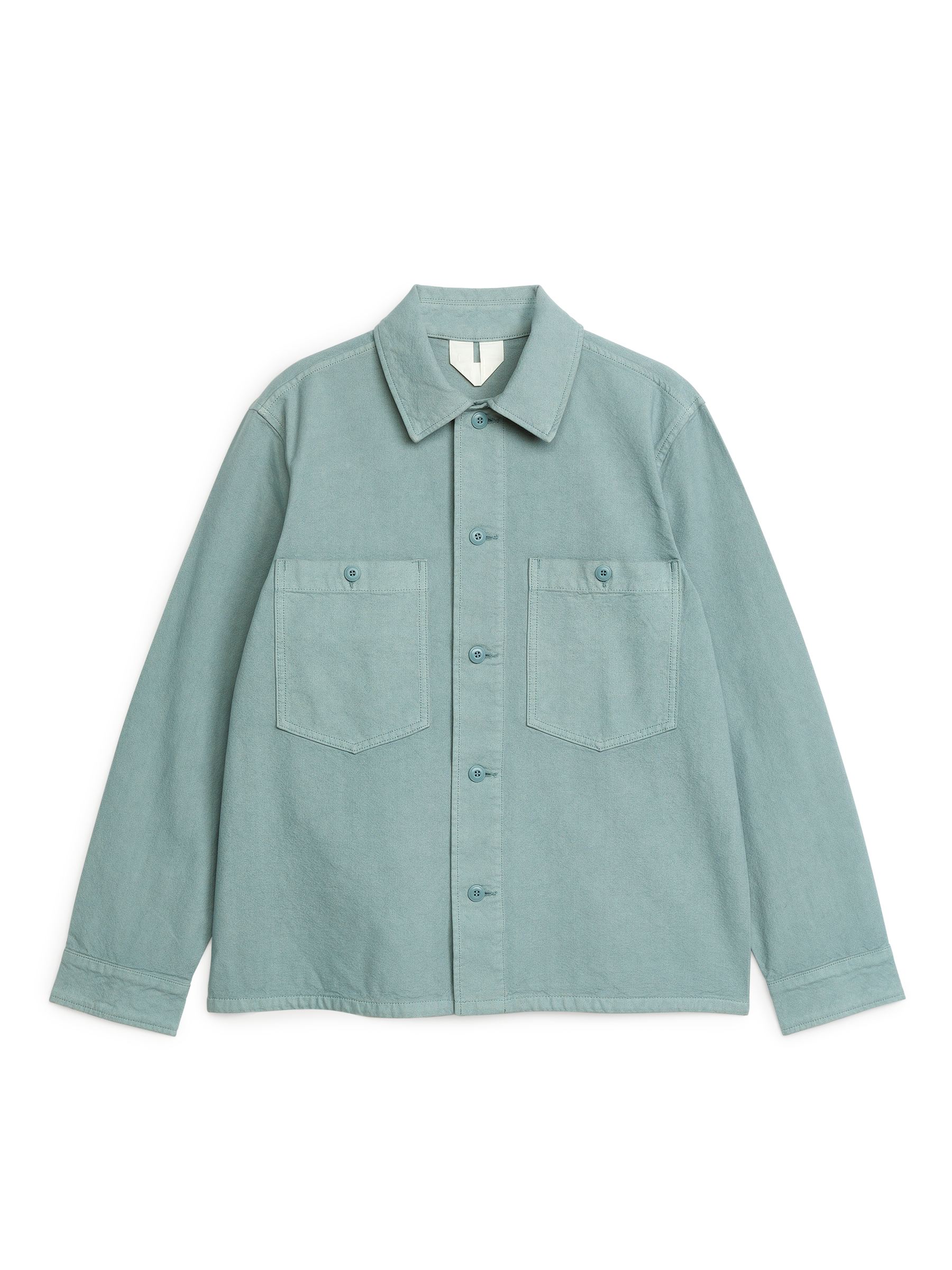 Chaqueta funcional en lona de algodón-#7B878E-3394