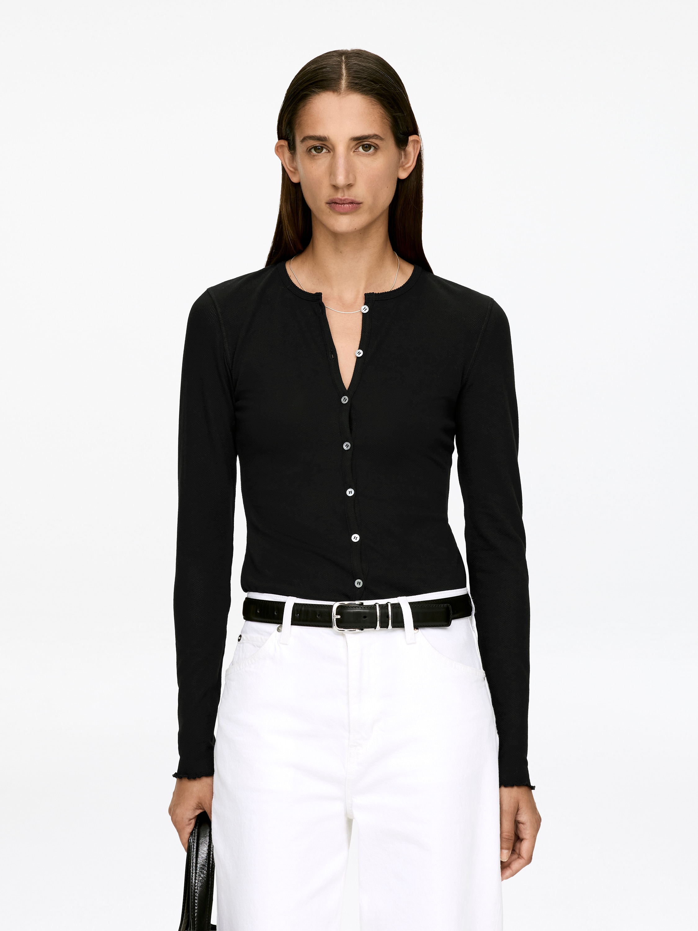 Maglia in mesh - Nero/Bianco sporco