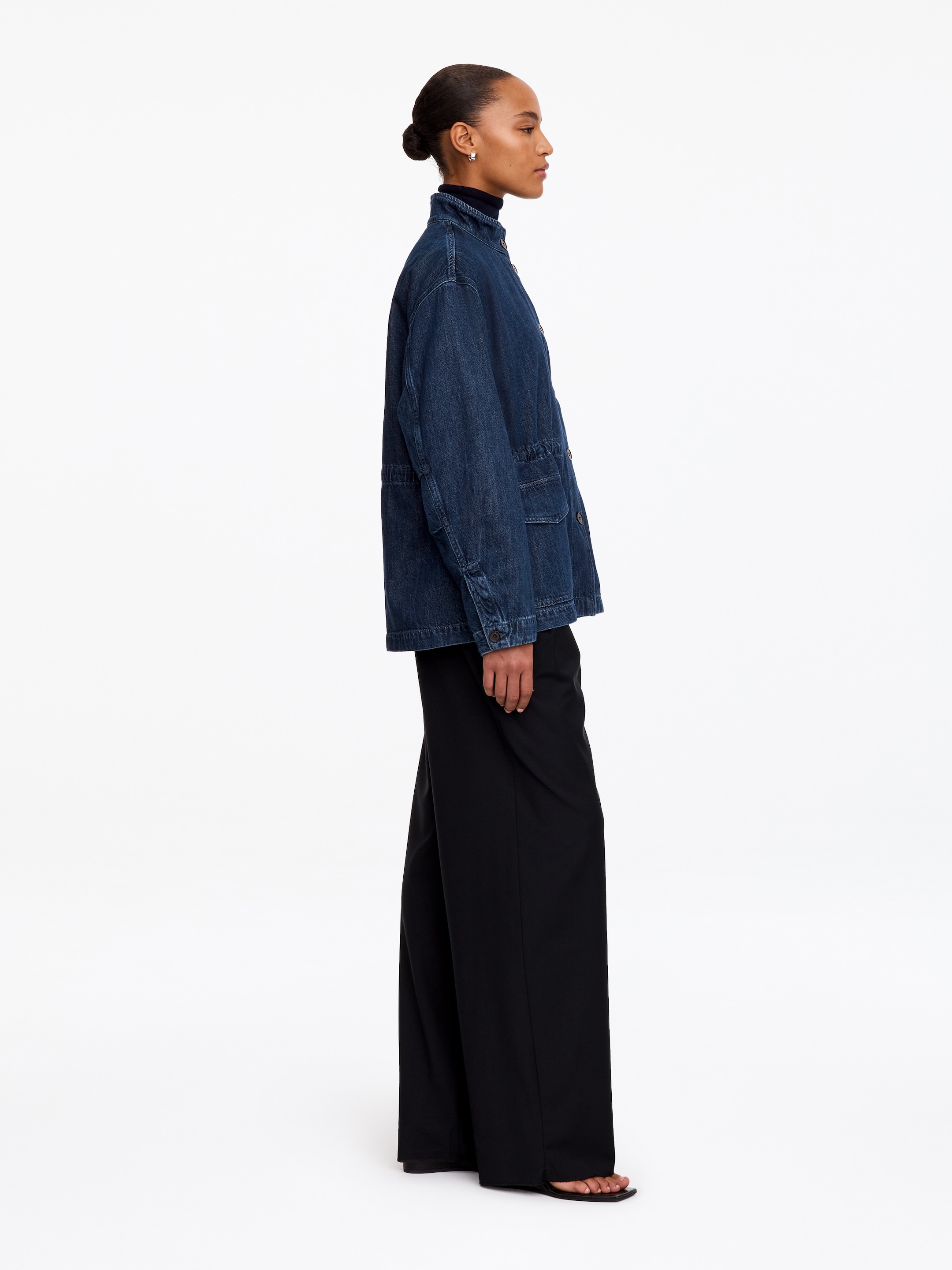 Cotton-Lyocell Denim Overshirt - Blue - Regular fit - women - StillMedia/Lookbook - 3
