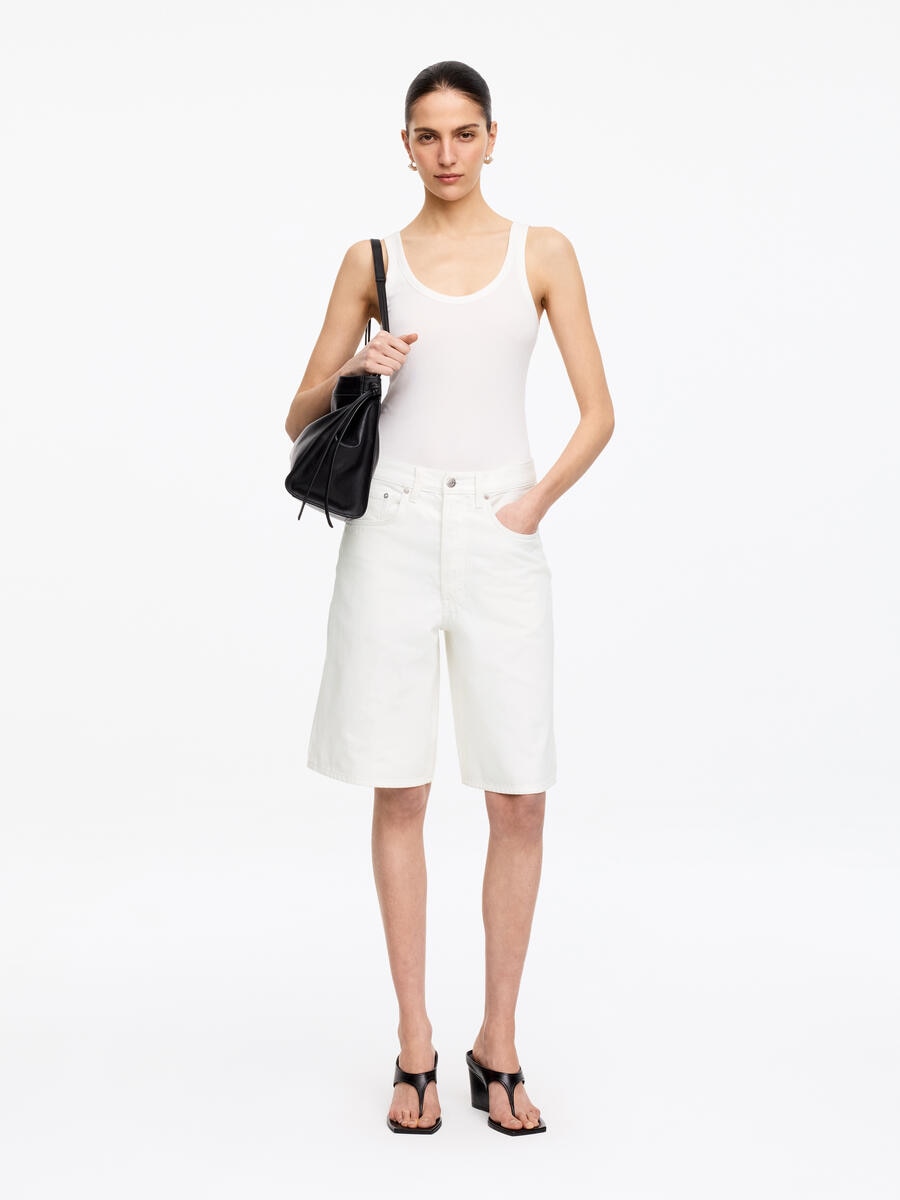 ARKET Women's  Long Denim Shorts White,  size 26