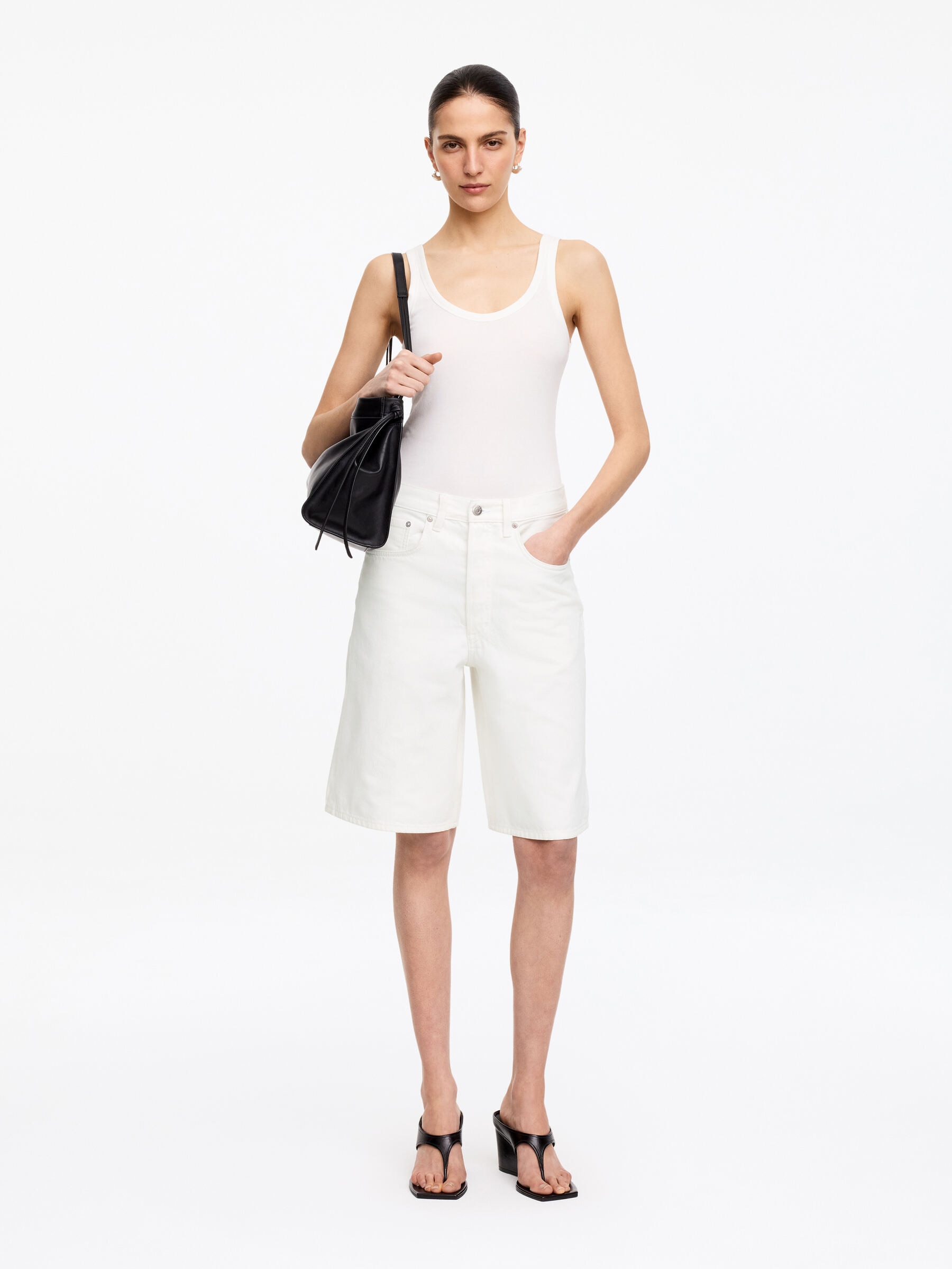 Short long en jean-#EFEEEA-19028