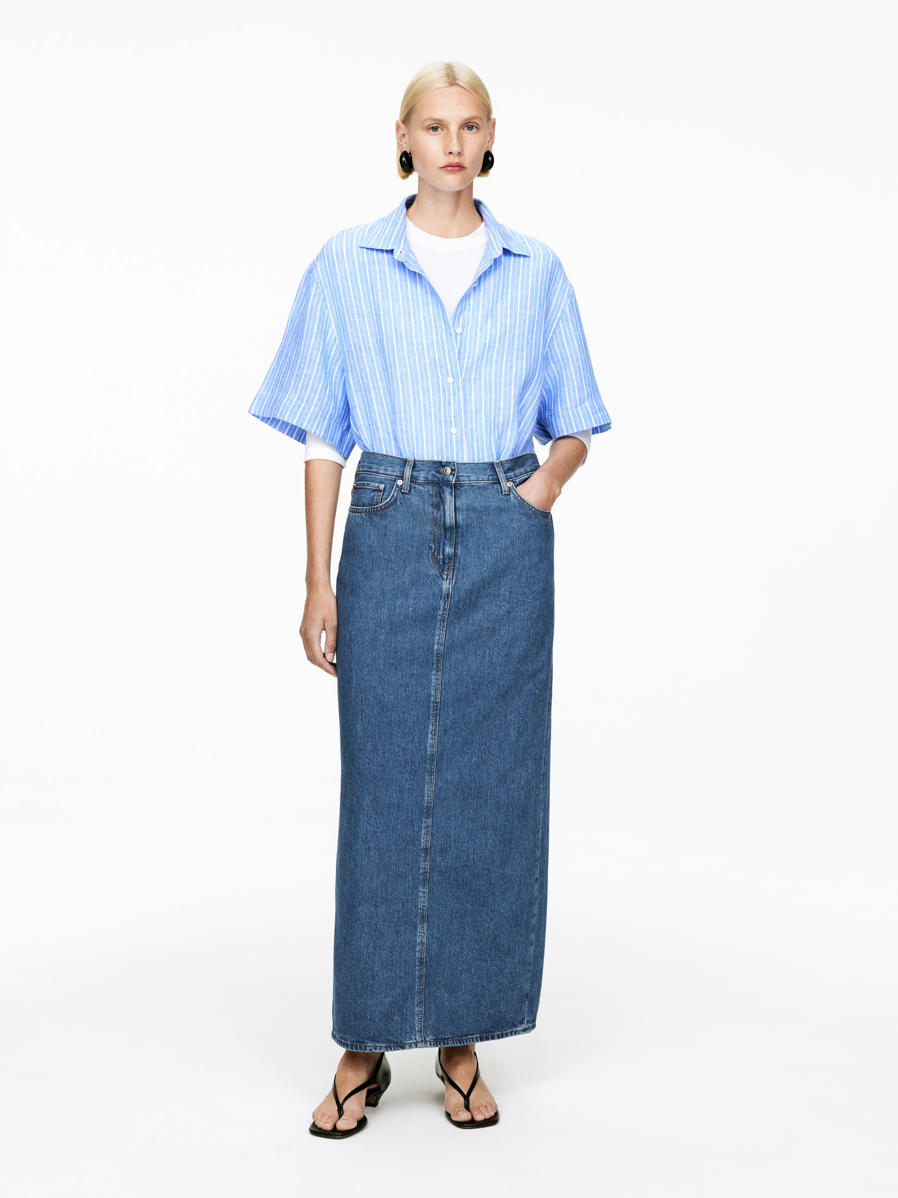 Maxi Denim Skirt - Blue - Regular fit - Women - StillMedia/Lookbook - 10