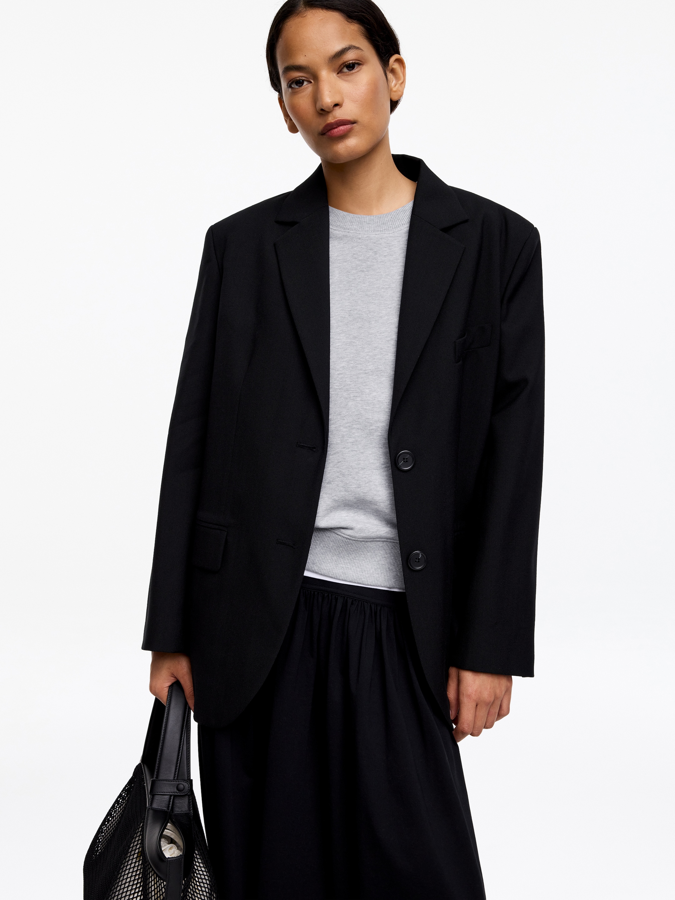 French Terry Sweatshirt - Grey Melange - Regular fit - Women - StillMedia/Lookbook - 14