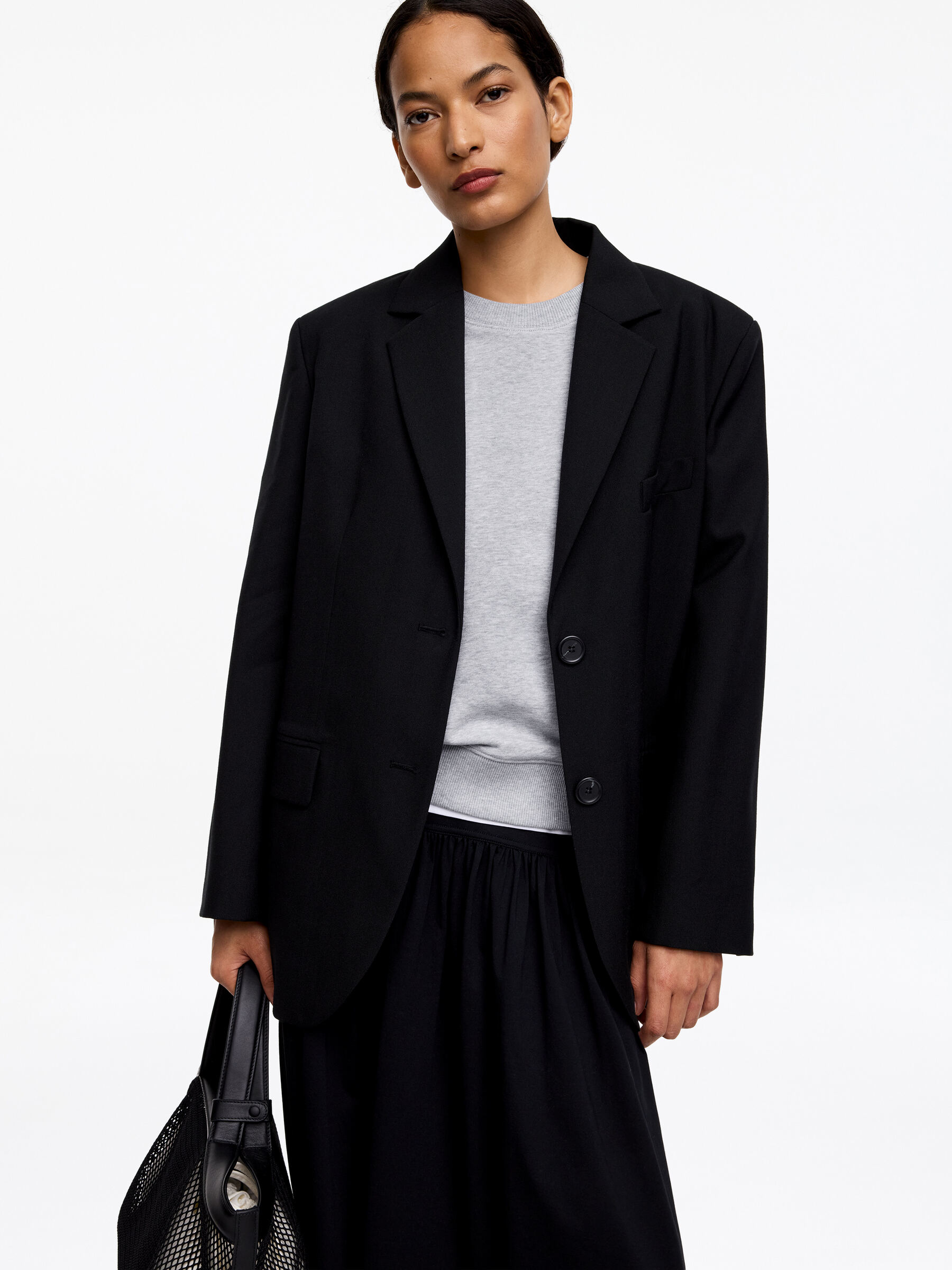 French Terry Sweatshirt - Grey Melange - Regular fit - Women - StillMedia/Lookbook - 14