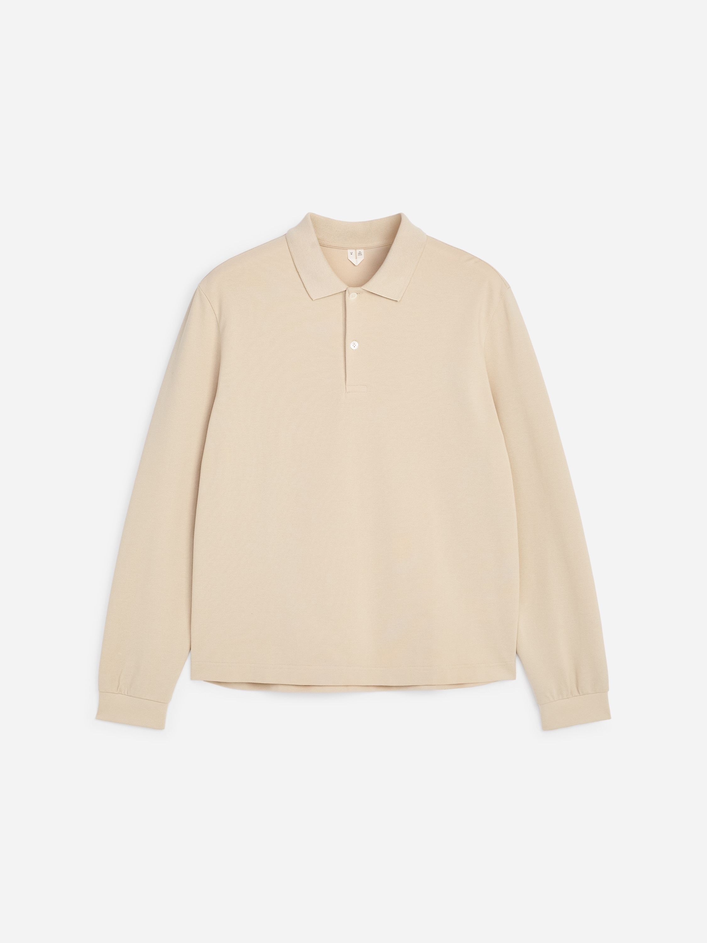 Poloshirt aus Baumwoll-Pikee - Cremeweiß/Dunkelblau