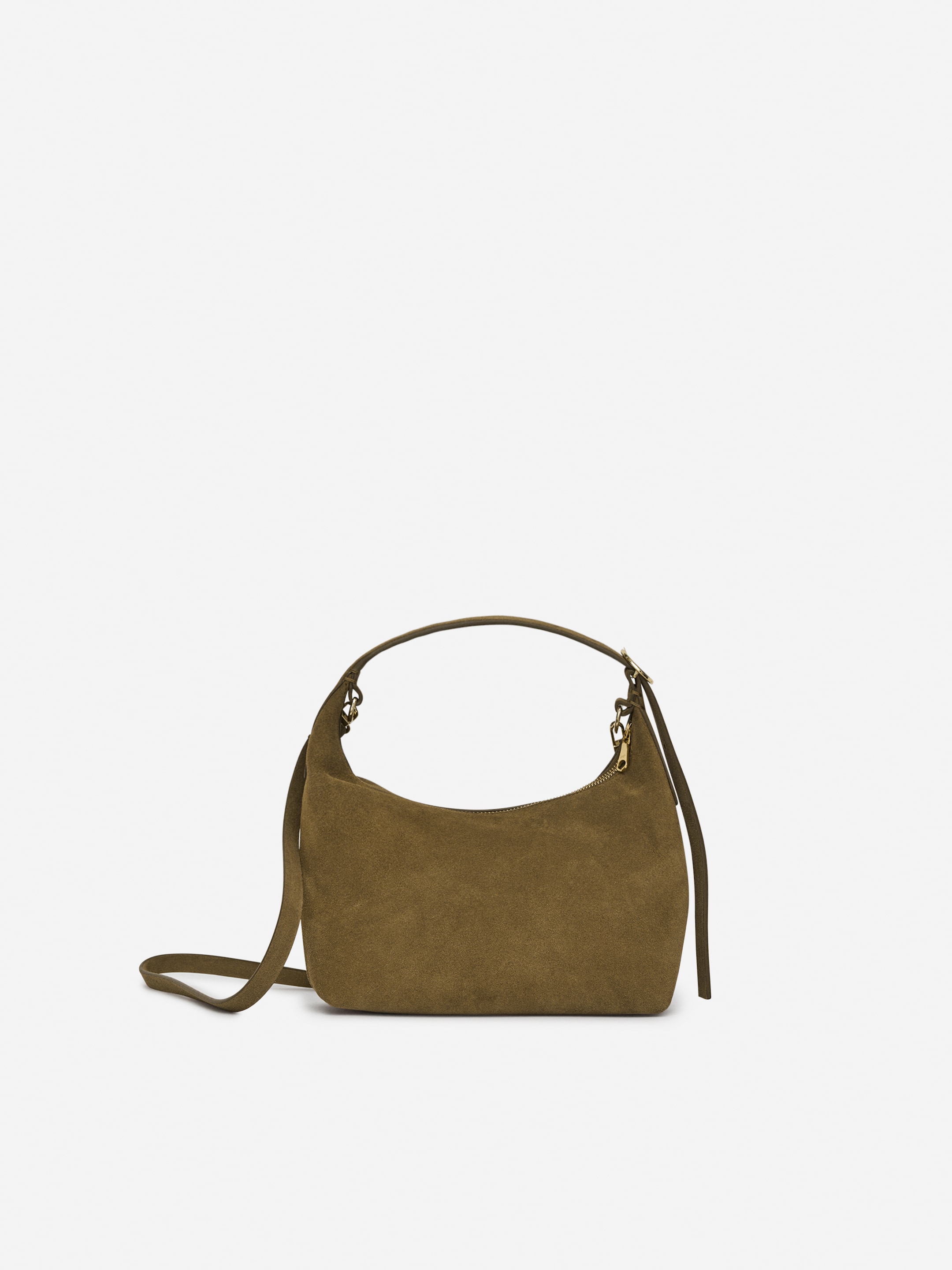 Torba z dwoiny zamszowej - Zielony khaki - Women - StillMedia/DescriptiveStillLife - 9