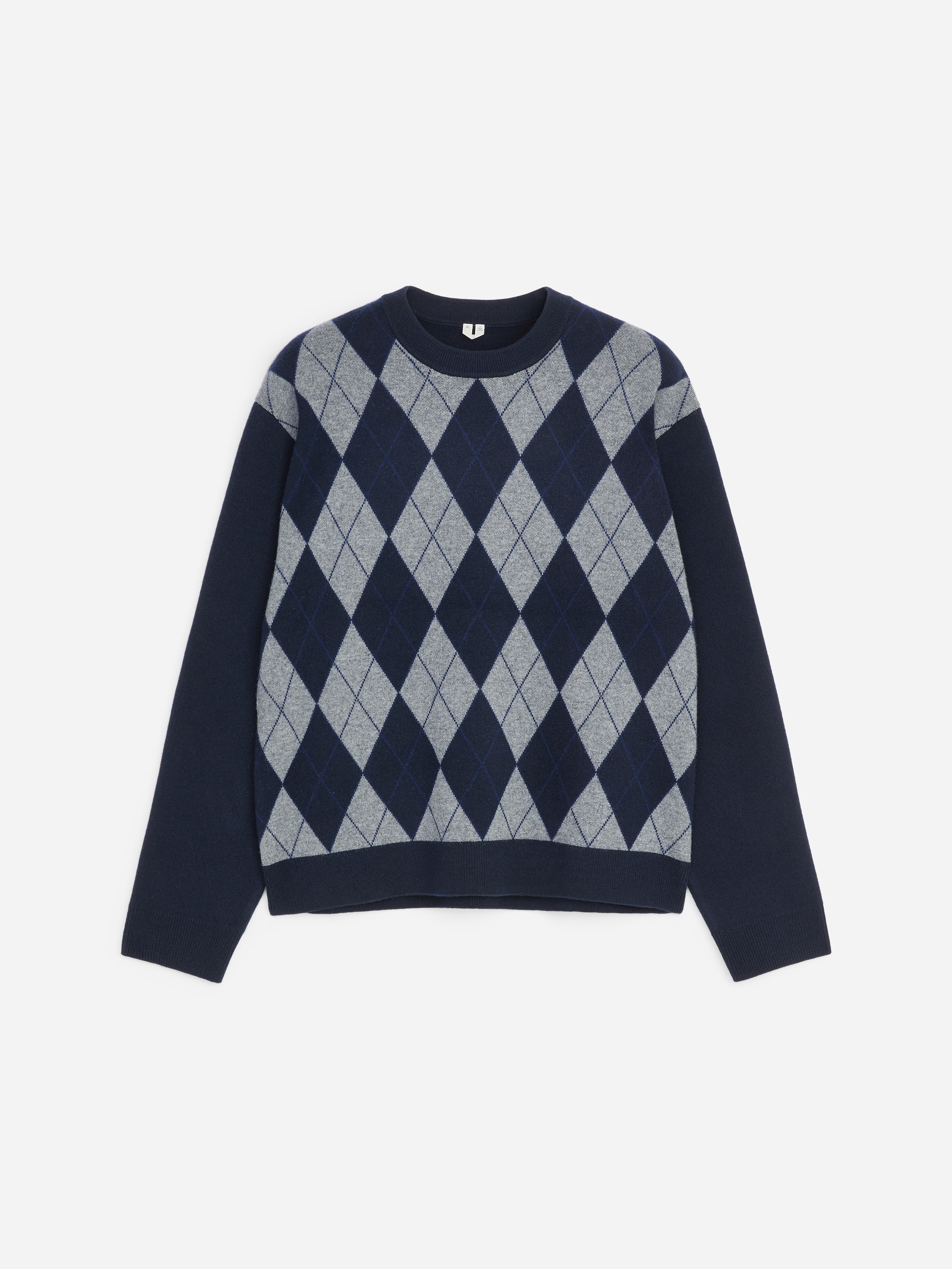 Argyle Pulóver - Checked/Dark Navy