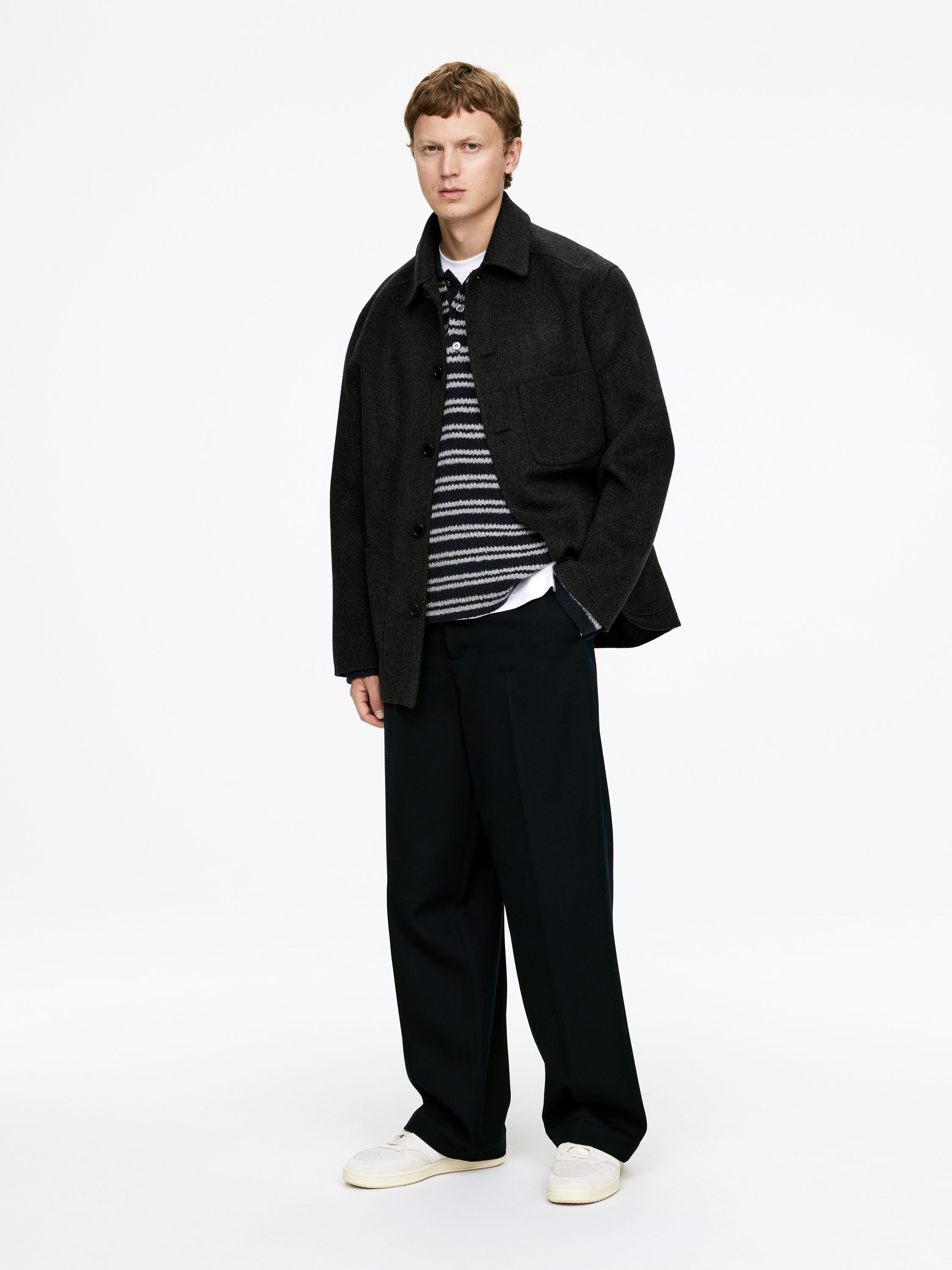 Knitted Polo Jumper - Dark Blue/Off White - Regular fit - Men - StillMedia/Lookbook - 4