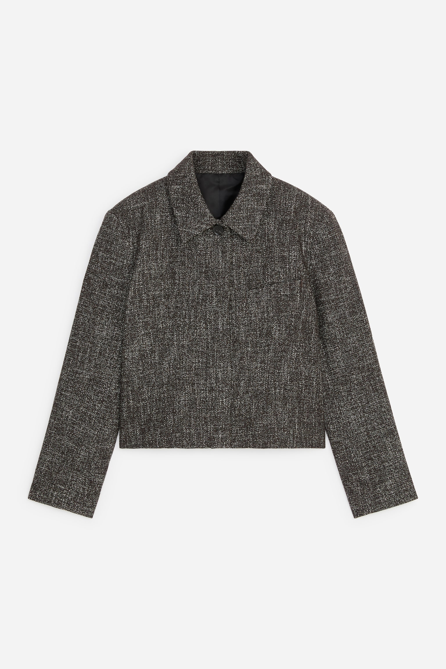 Veste raccourcie en laine mélangée - Gris chiné