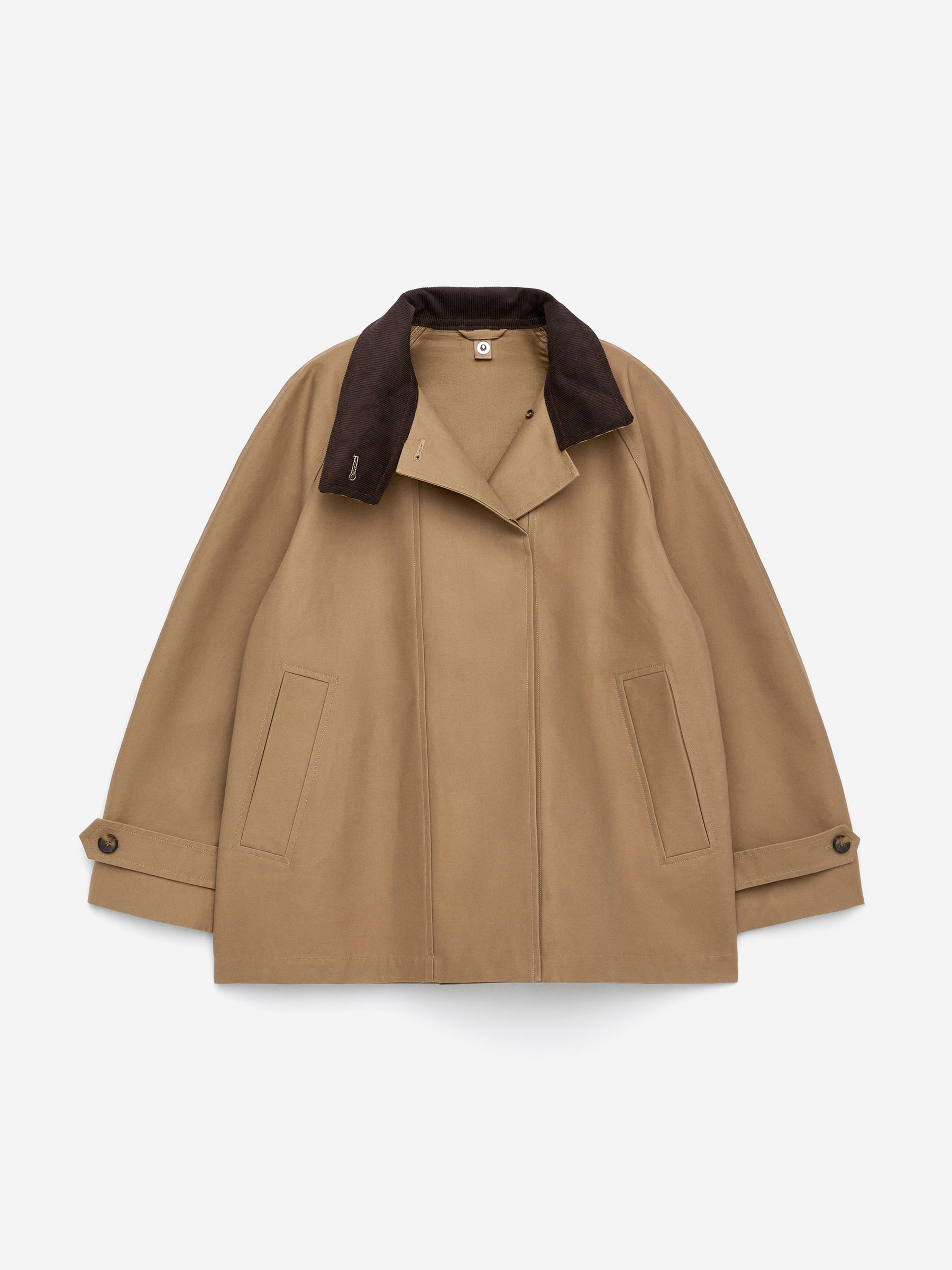 Lined Cotton Jacket - Dark Beige - Loose fit - Women - StillMedia/DescriptiveStillLife - 2