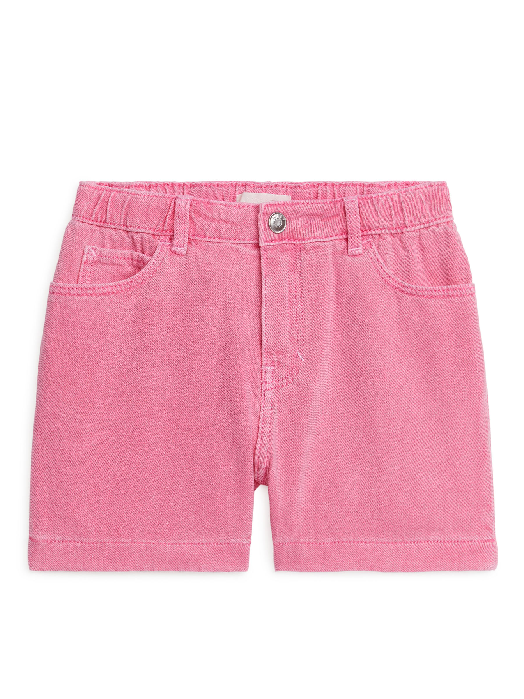 Washed Denim Bermuda Shorts-Pink-4440