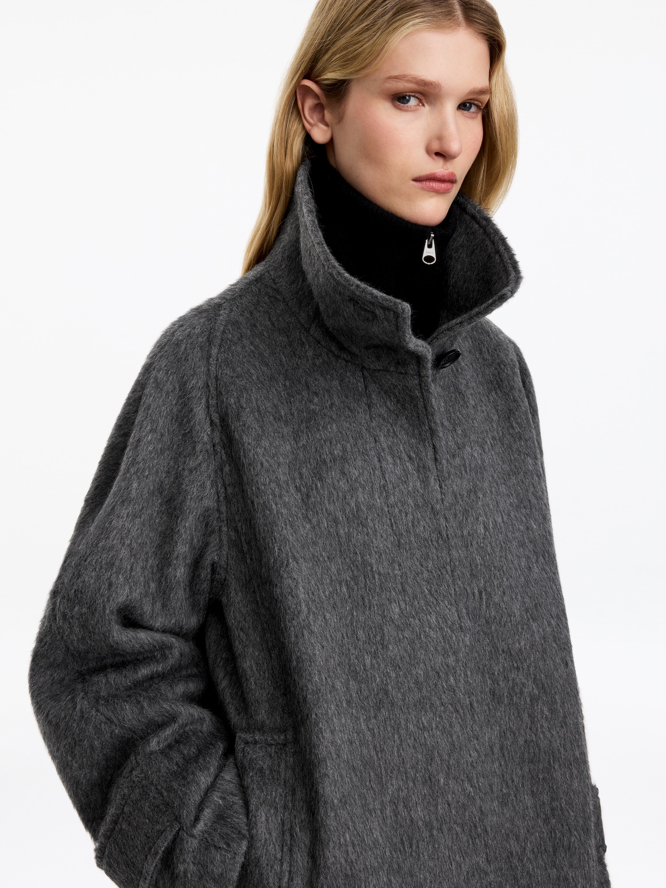Wool-Alpaca Blend Jacket - Grey - Relaxed fit - women - StillMedia/Lookbook - 5