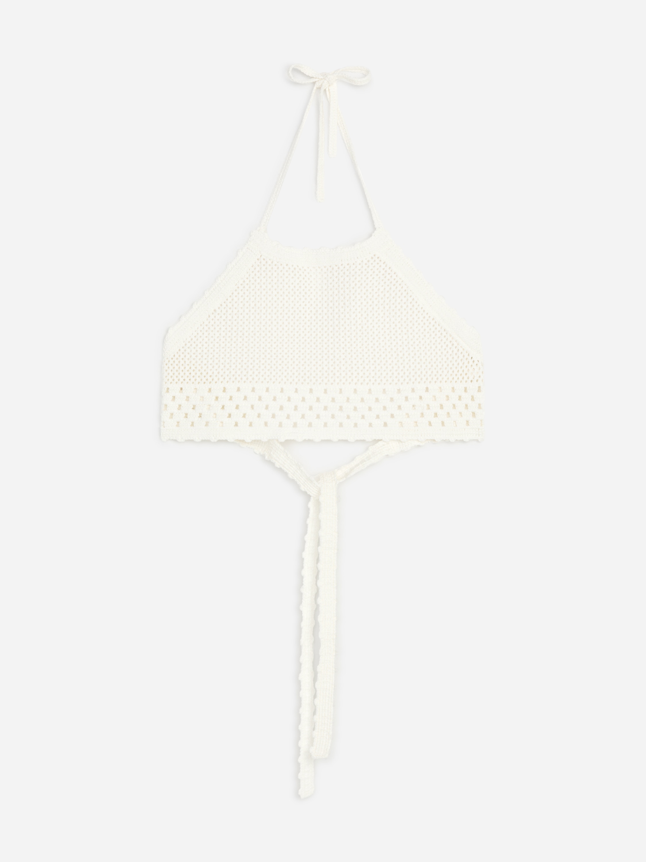 Crochet Halterneck Top - Off-white