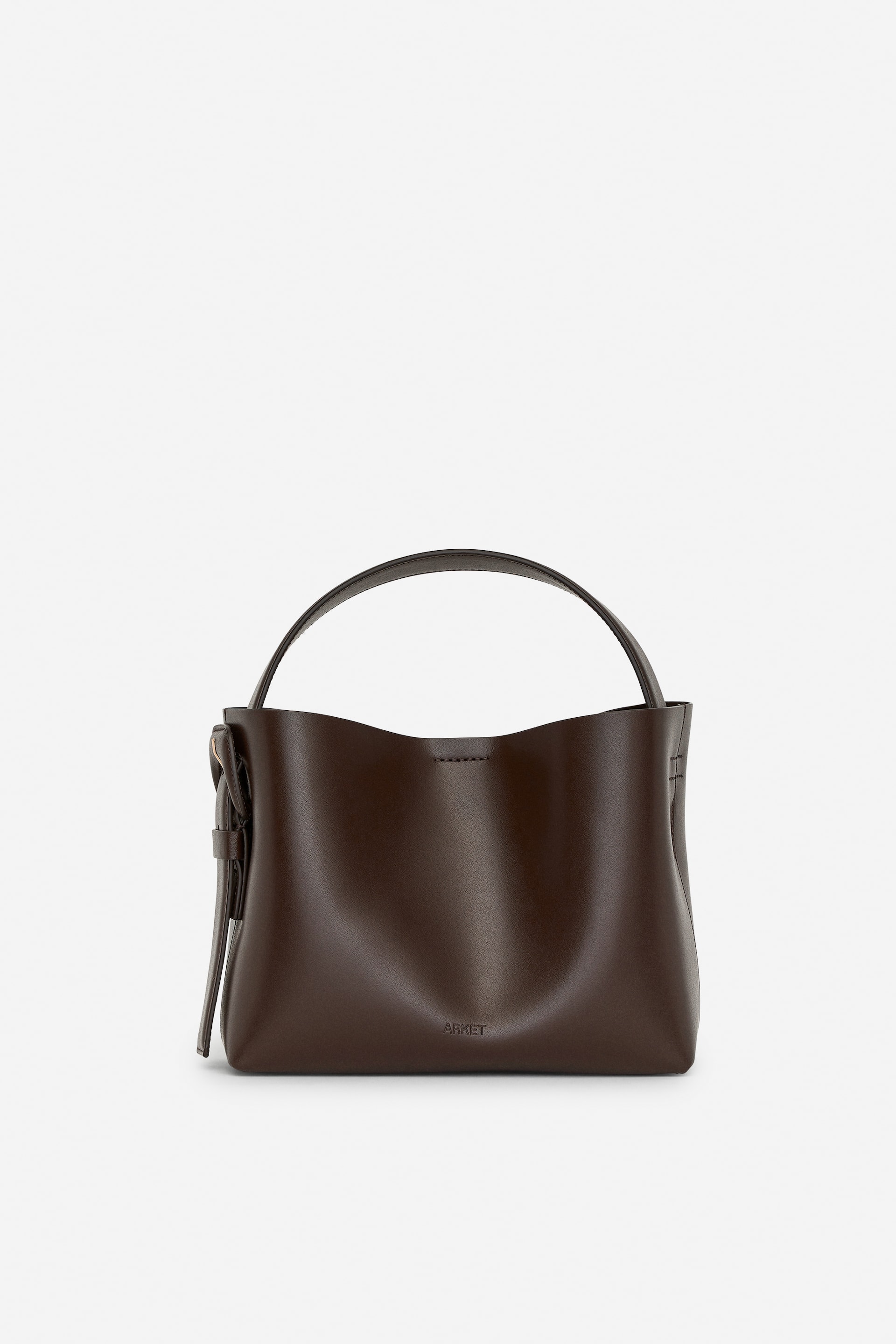 Προβολή μεγαλύτερης εικόνας: Τσάντα crossbody από δέρμα - Σκούρο Καφέ - Ladies | H&M GR 1