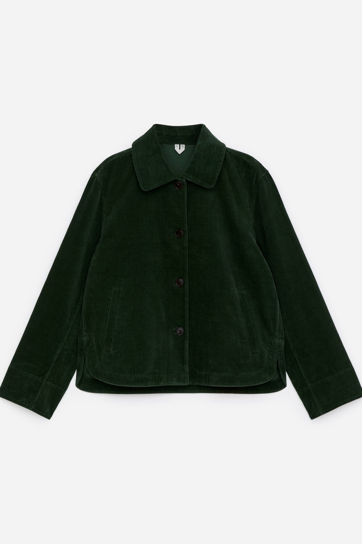 Corduroy overshirt - Donkergroen - 2