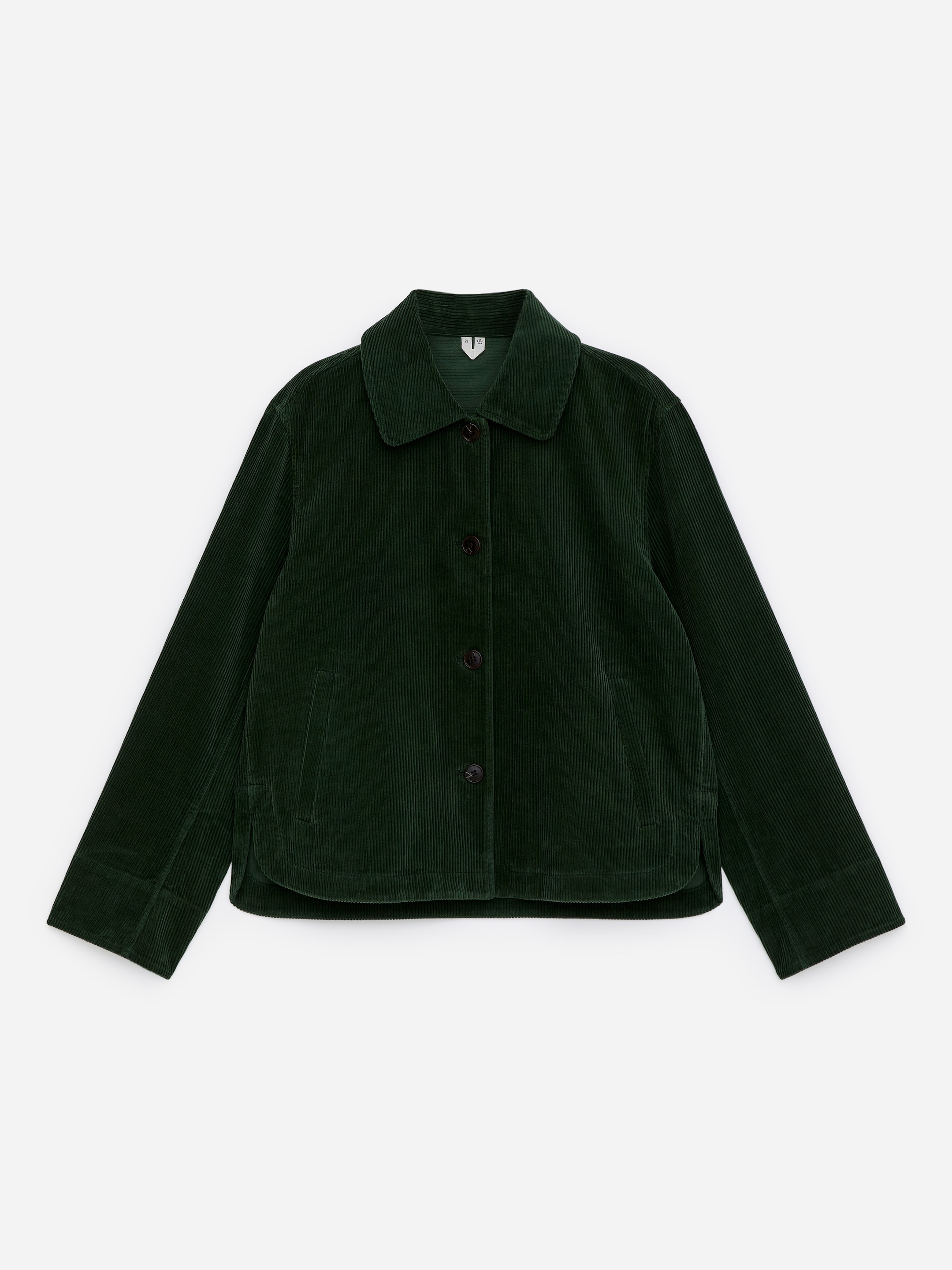 Overshirt in velluto a coste-Green-17363