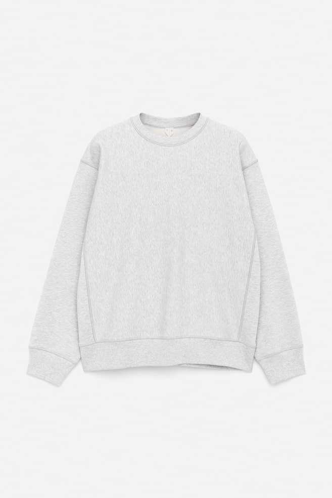 Lockeres Sweatshirt in schwerer Qualität - Graumeliert - 1