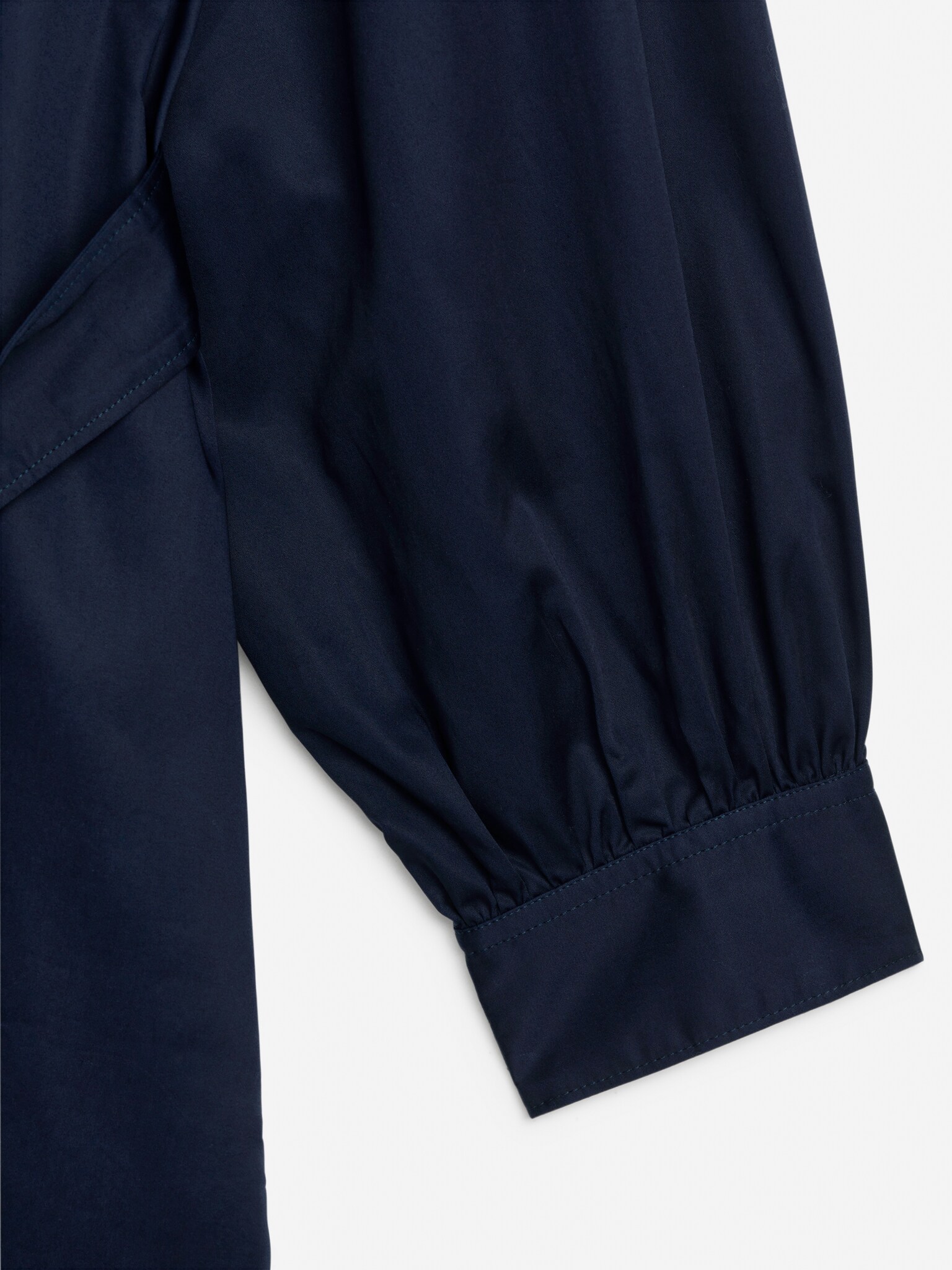 Belted Shirt Dress - Dark Blue - 2