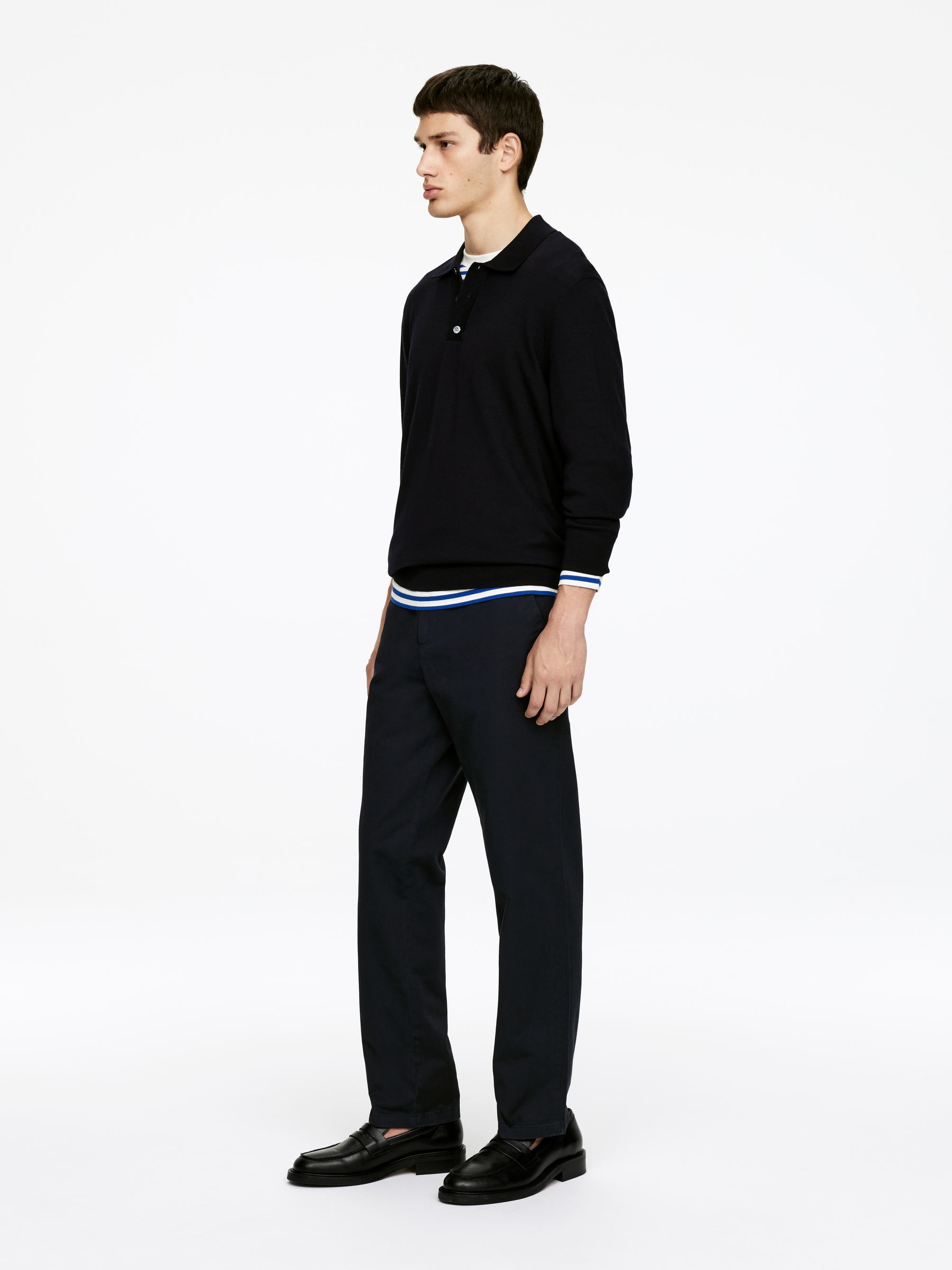 Straight Cotton Chinos - Dark Blue - Regular fit - Men - StillMedia/Lookbook - 4