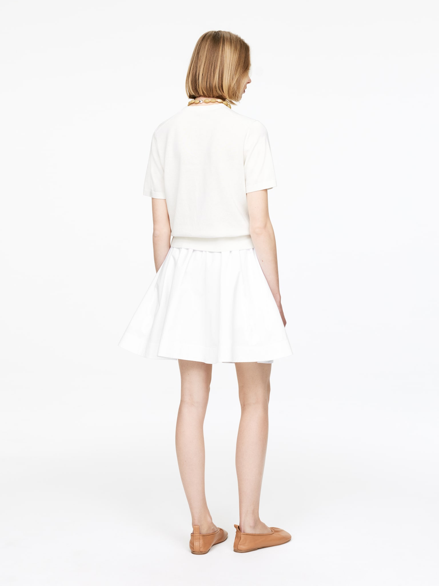 Haut en maille à manches courtes - Blanc cassé/Rose - 5