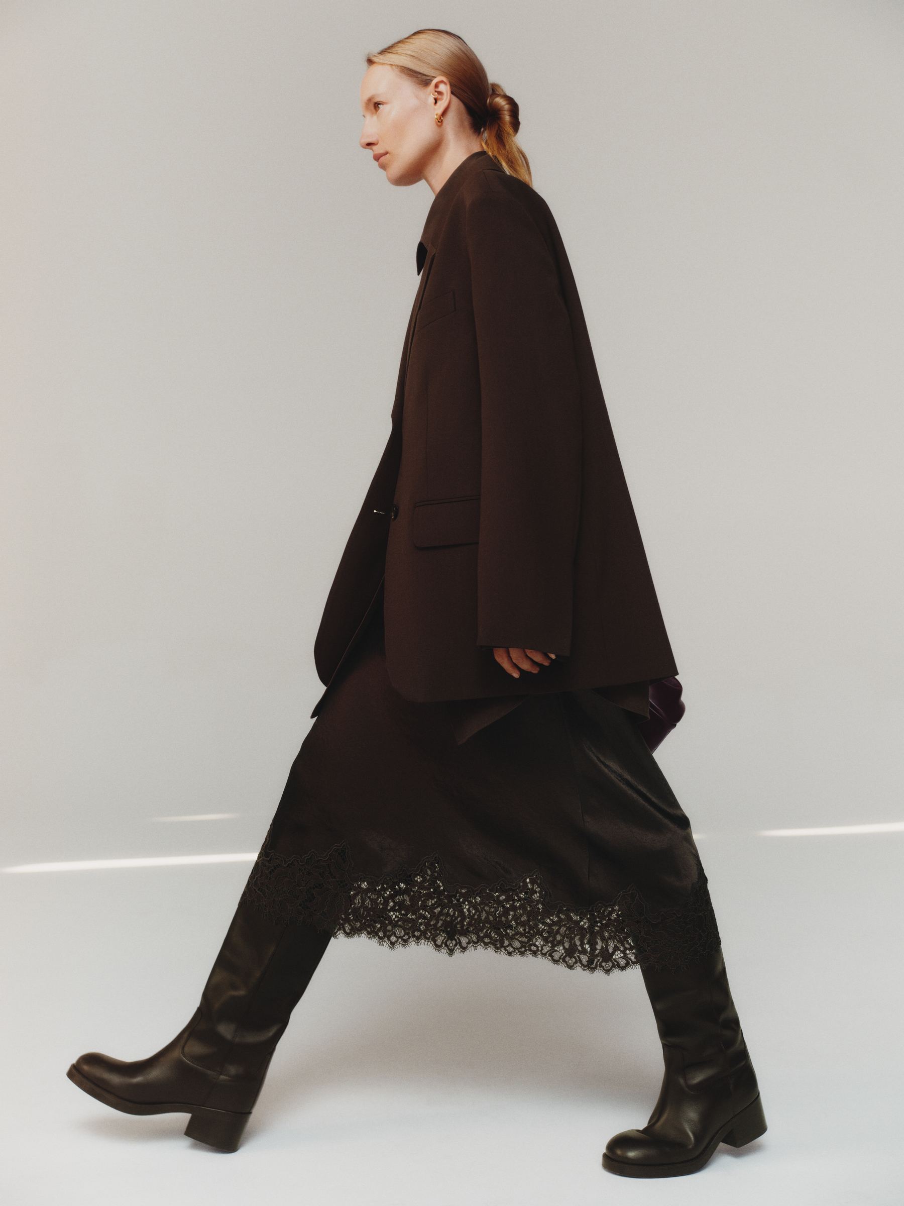 Oversized kavaj - Mörkbrun - Relaxed fit - Women - StillMedia/Environmental - 1