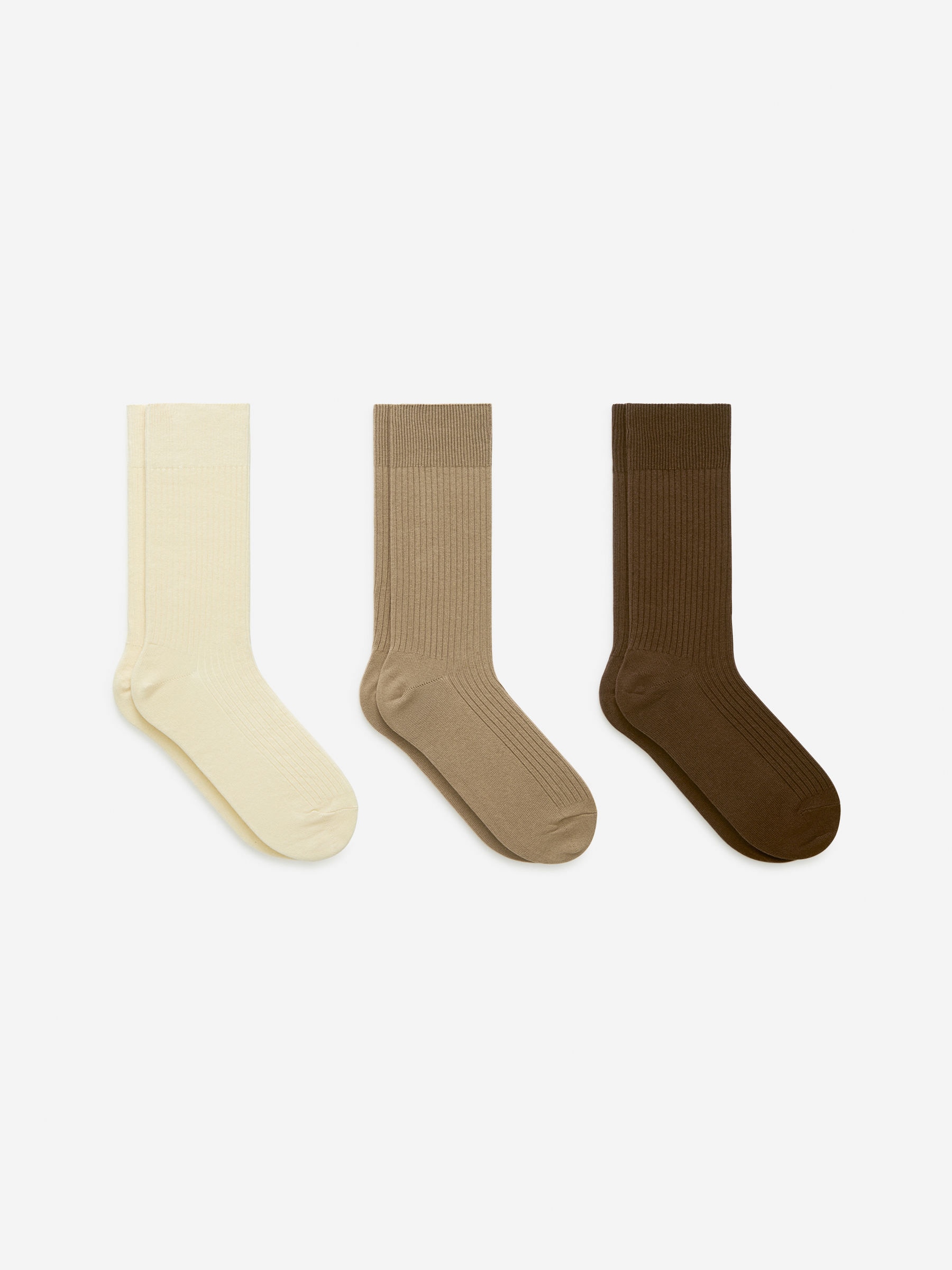 Gerippte Socken aus Supima-Baumwolle, 3er-Pack - Beige - Herren - StillMedia/DescriptiveStillLife - 1