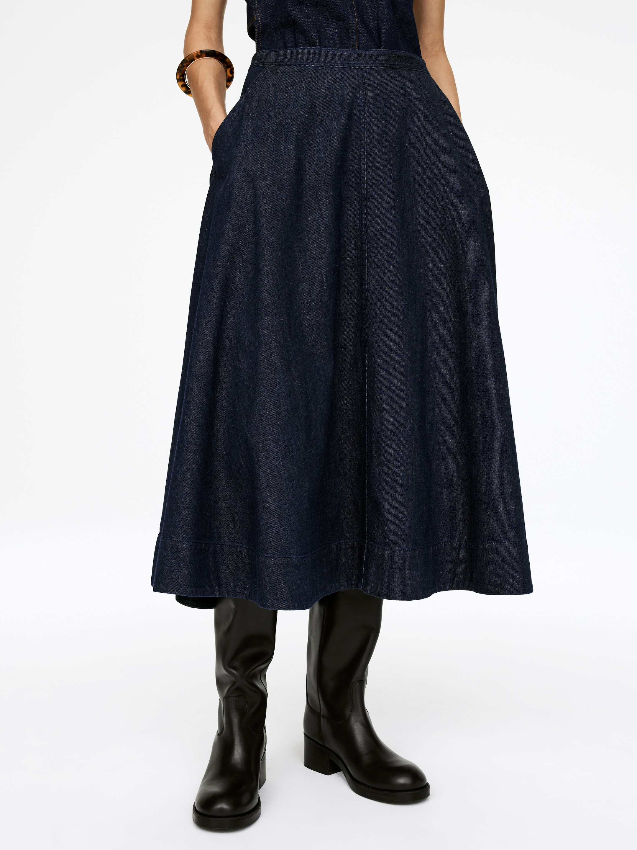 Grotere afbeelding bekijken: Denim rok - Donkerblauw - DAMES | H&M NL 4