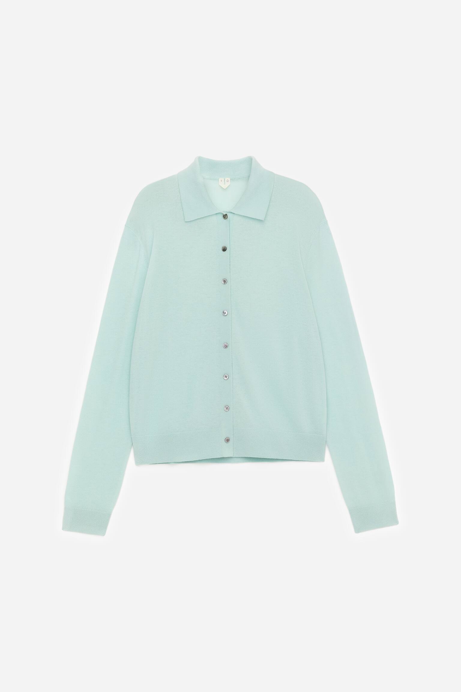 Vest van zuiver kasjmier - Licht turkoois/grijs - 2