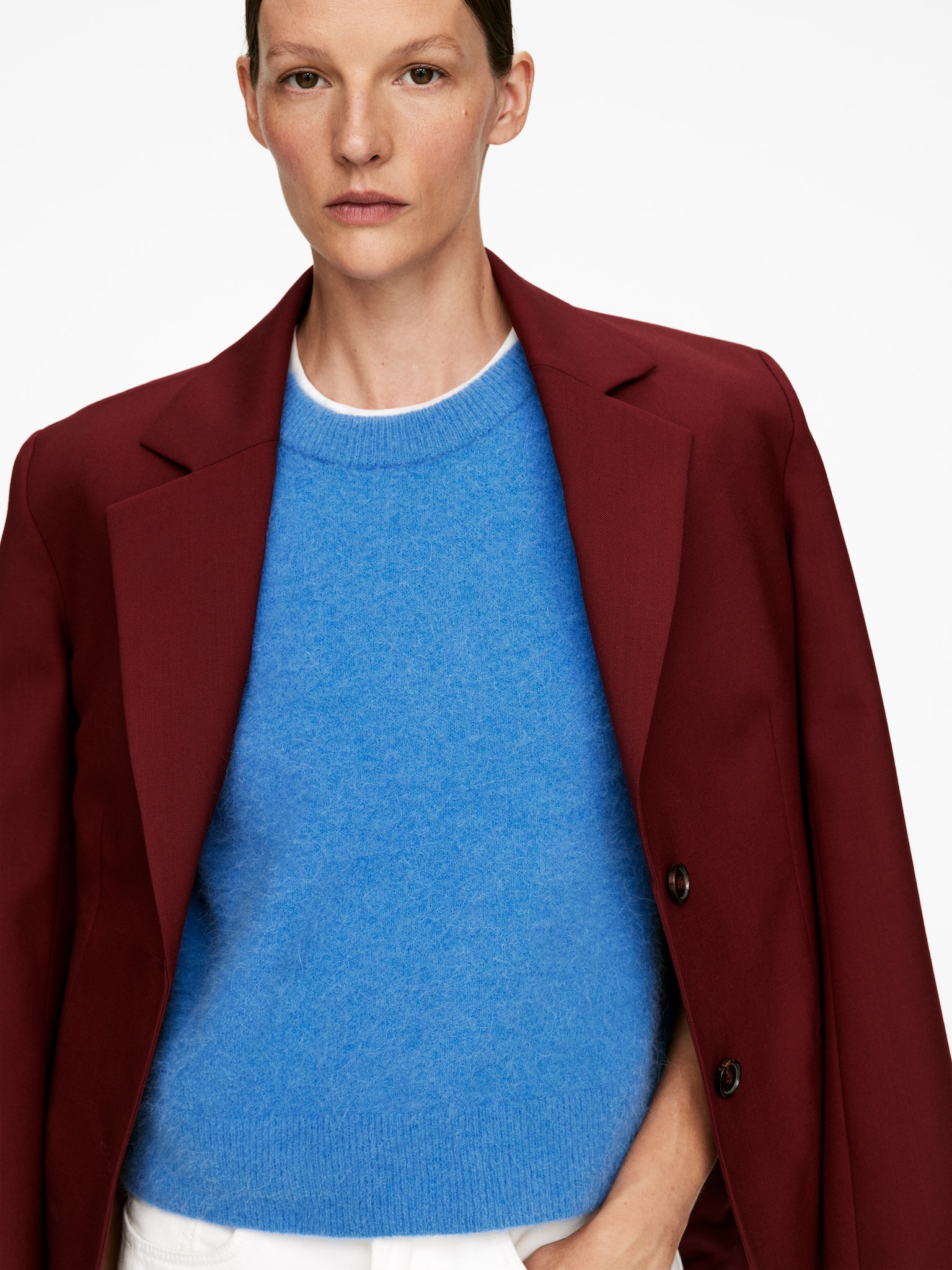 Pullunder aus Alpakawolle und Wolle - Blau/Schwarz - 5