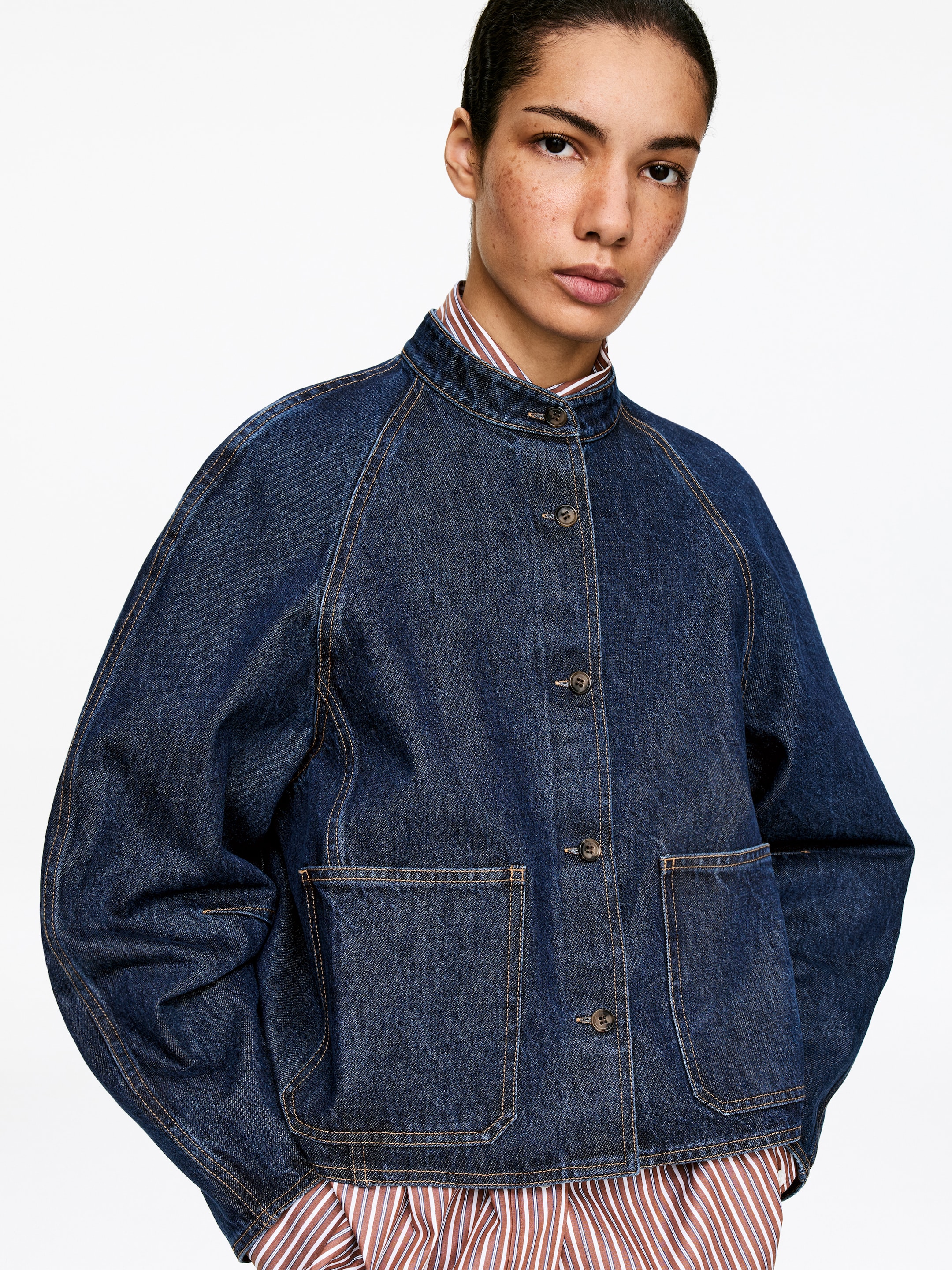 Denim overshirt - Mörkblå - Regular fit - Women - StillMedia/Lookbook - 5