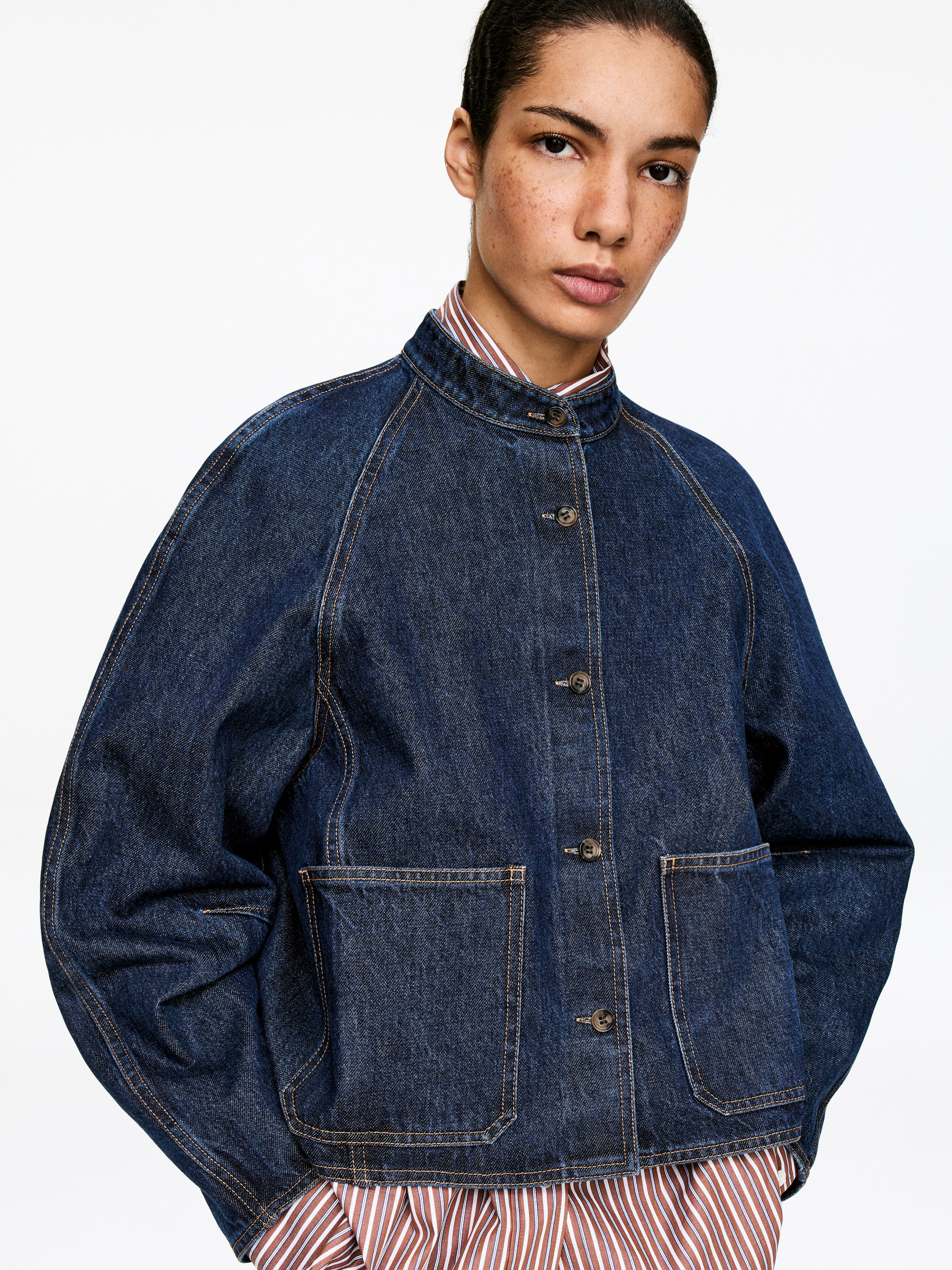 Denim Overshirt - Dark Blue - Regular fit - Women - StillMedia/Lookbook - 5