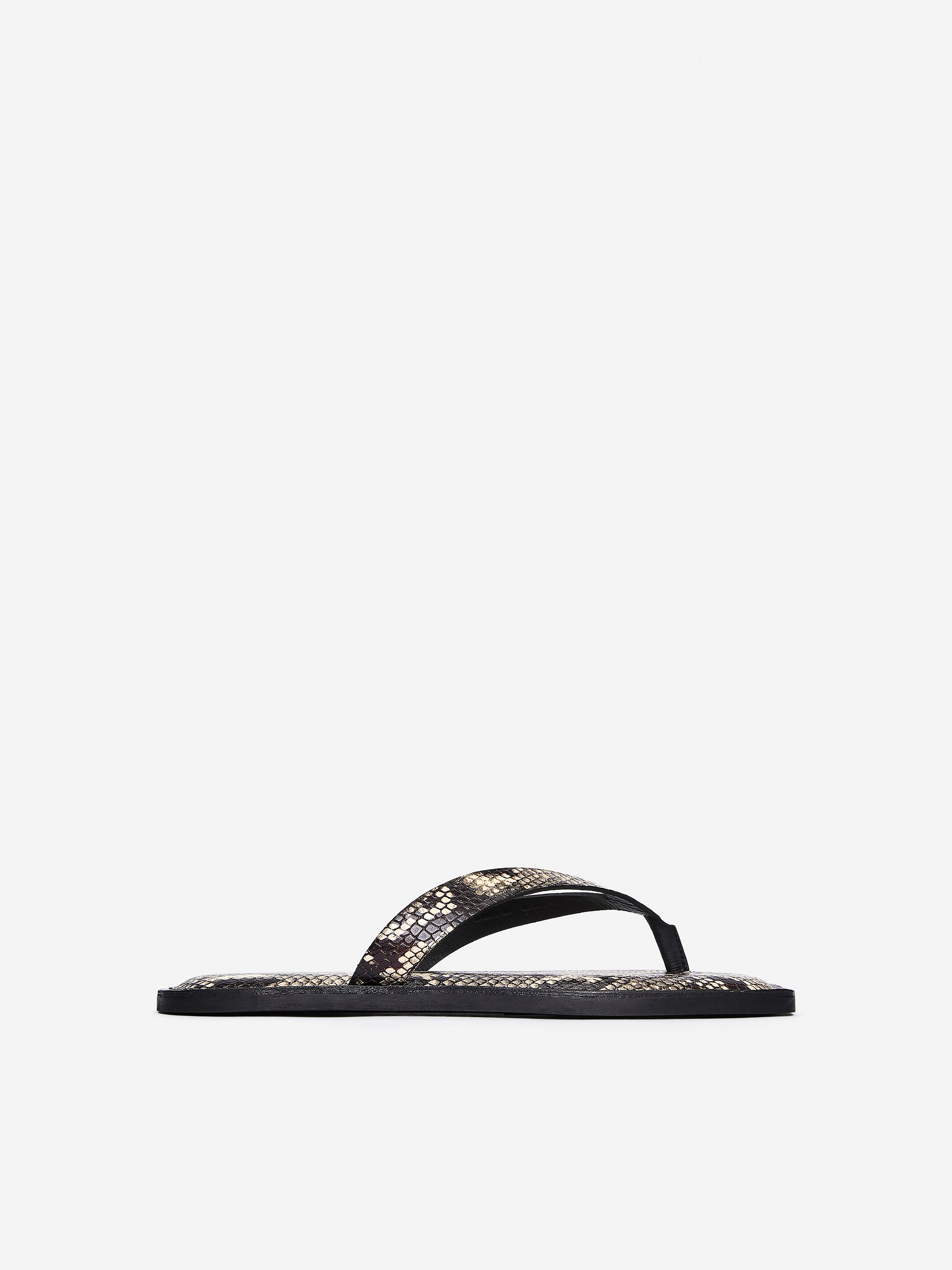 Ver imagen más grande: Sandalias de tiras de piel - Beige/serpiente - MUJER | H&M ES 3