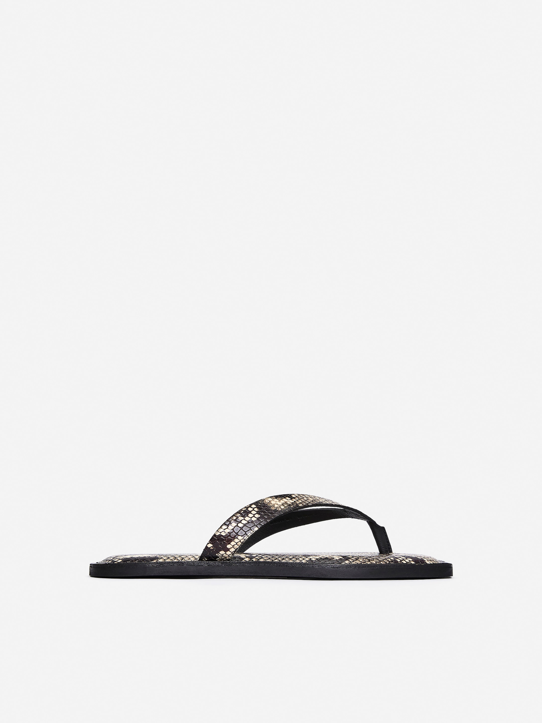 Grotere afbeelding bekijken: Leren teensandalen - Beige/slangenprint - DAMES | H&M BE 3