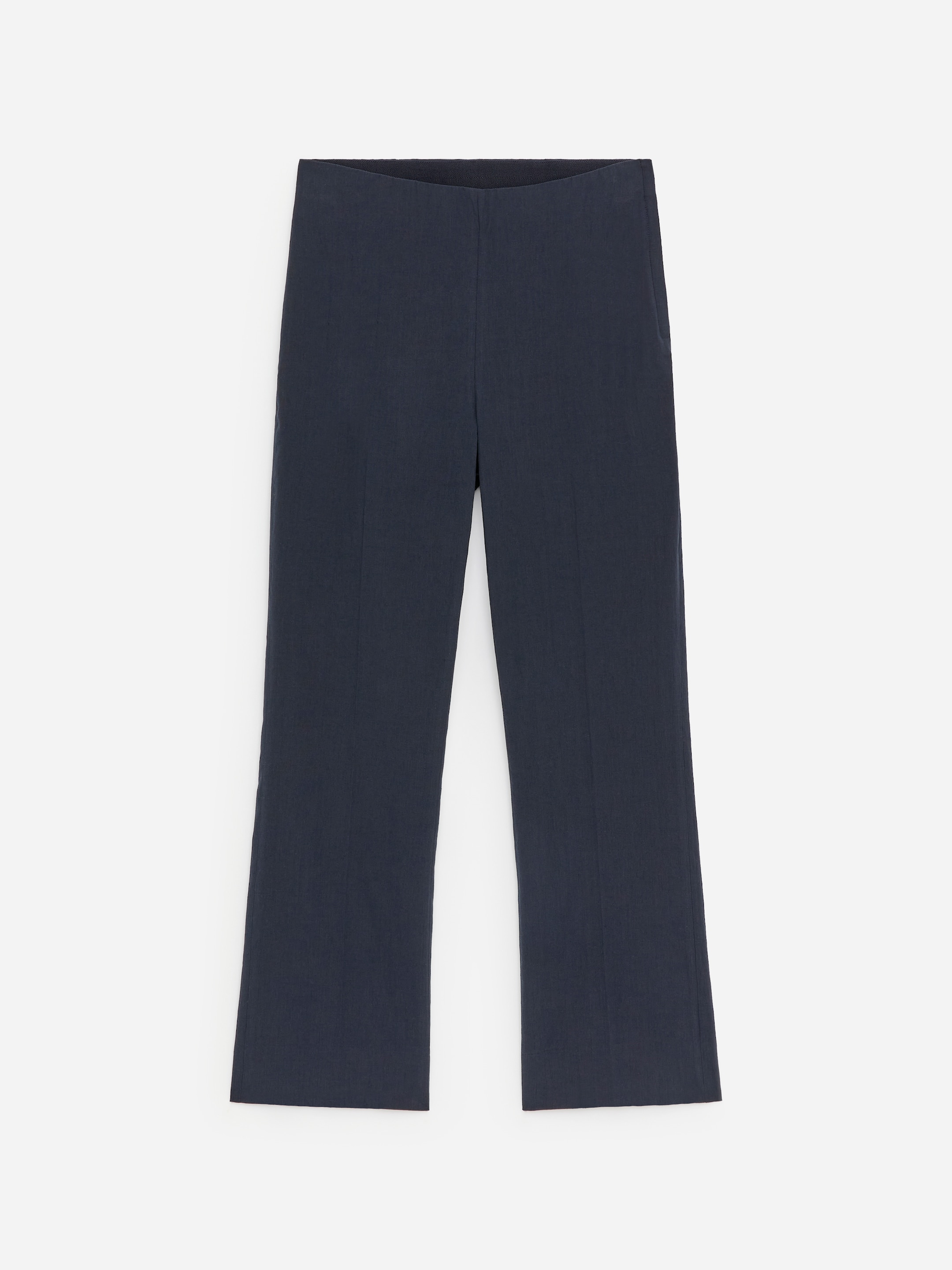 Linen-Cotton Kick-Flare Trousers-#0A041F-18739